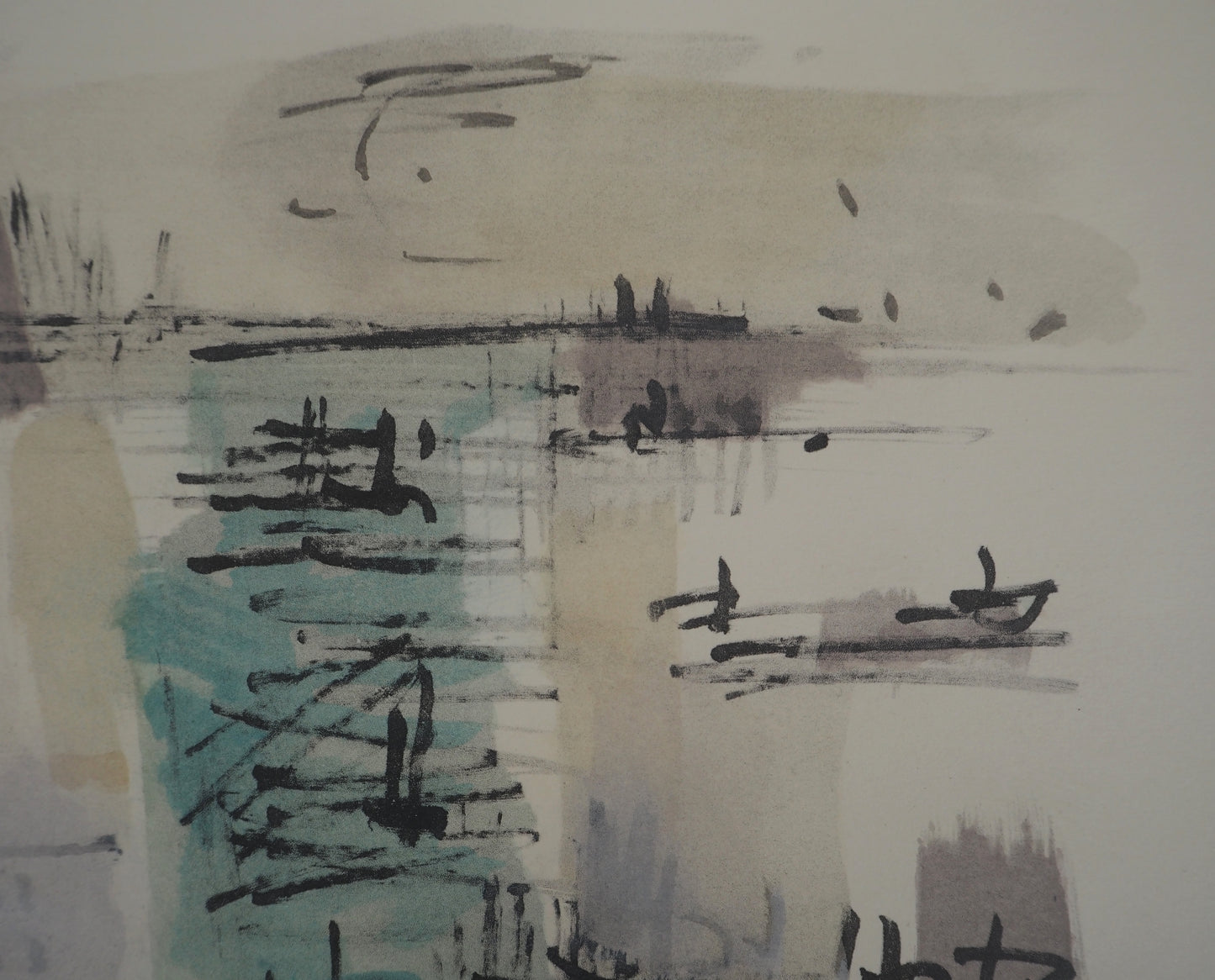 Jean BAZAINE : Composition abstraite - Lithographie originale signée