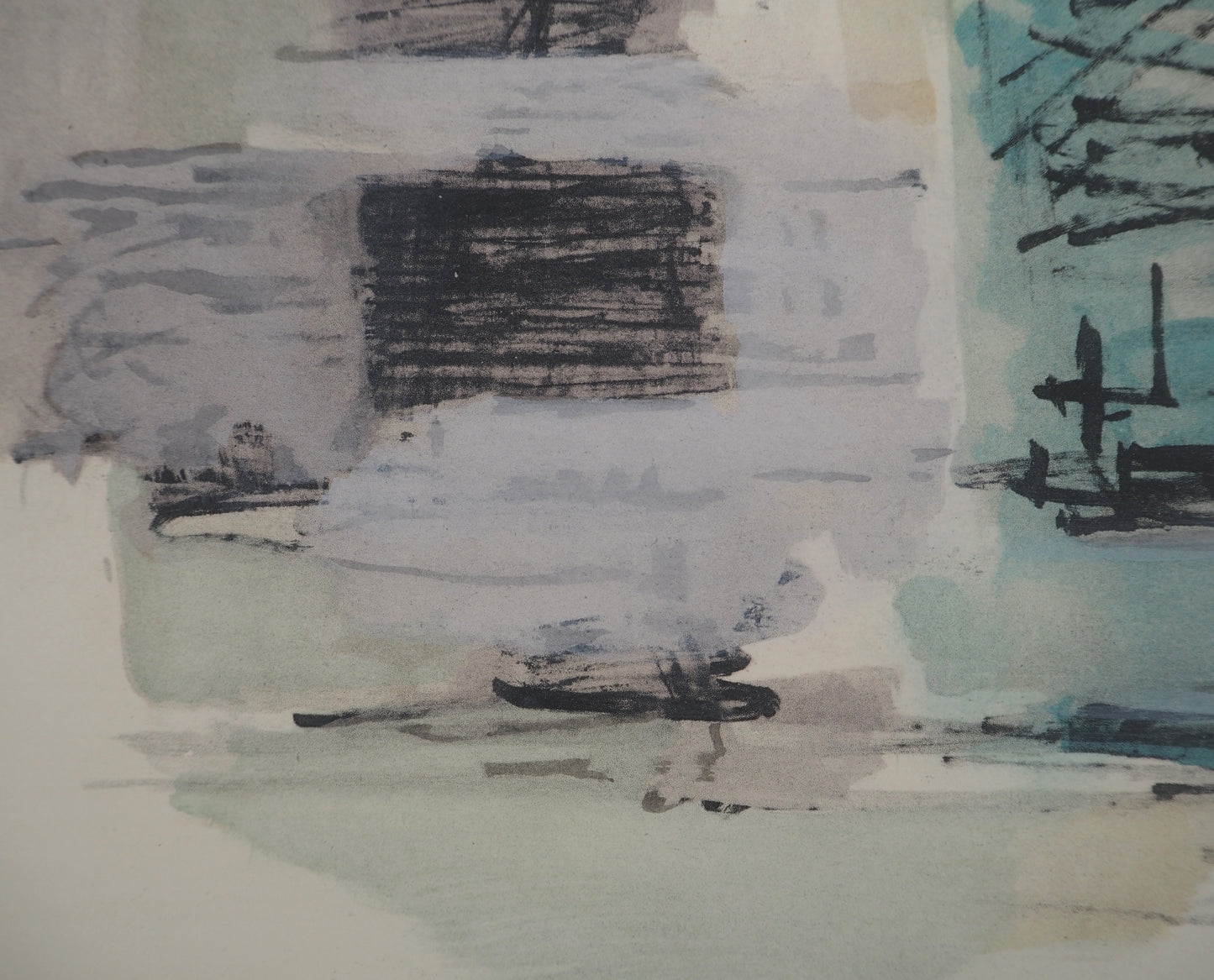 Jean BAZAINE : Composition abstraite - Lithographie originale signée