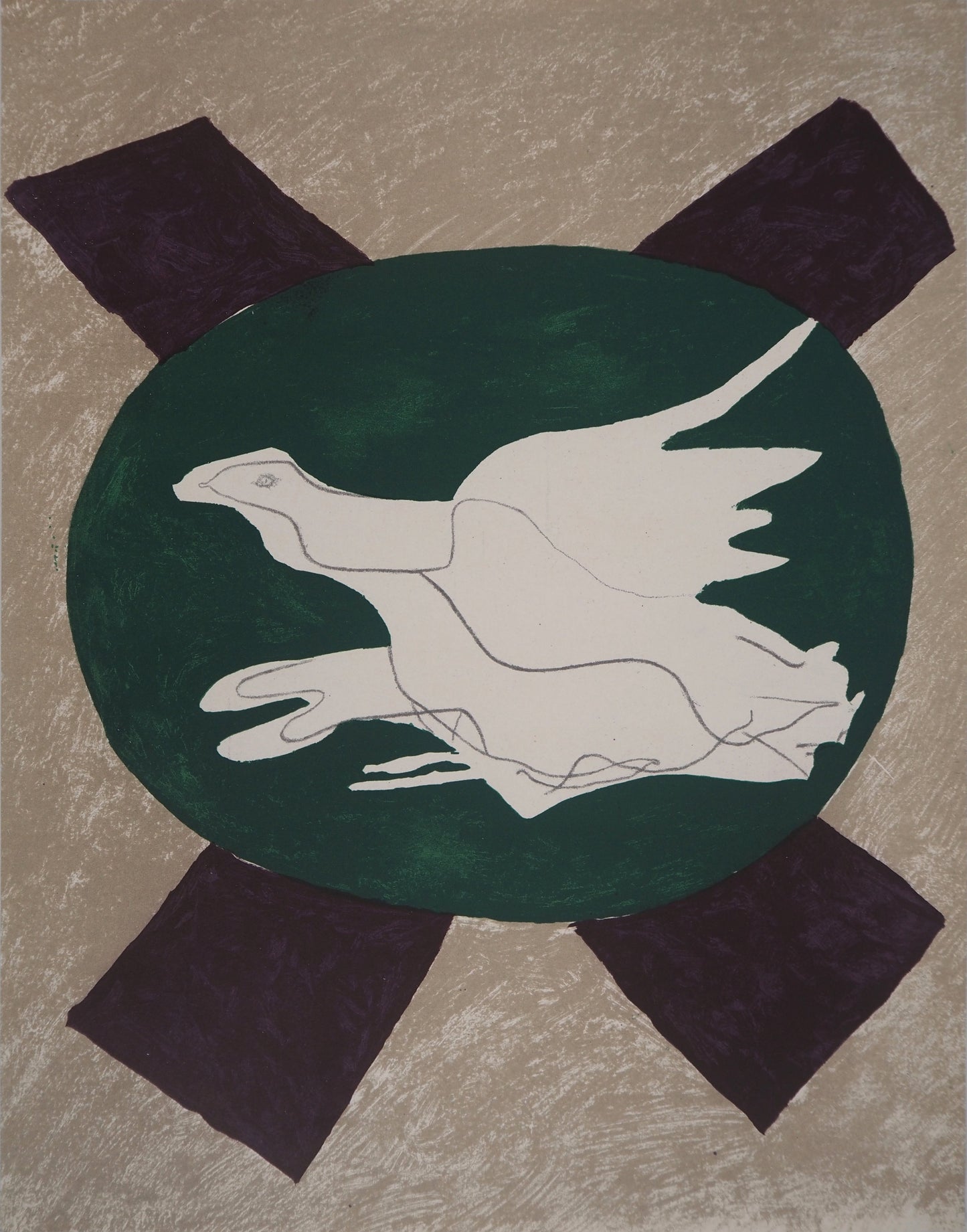 Georges BRAQUE : Oiseaux - Lithographie en couleurs