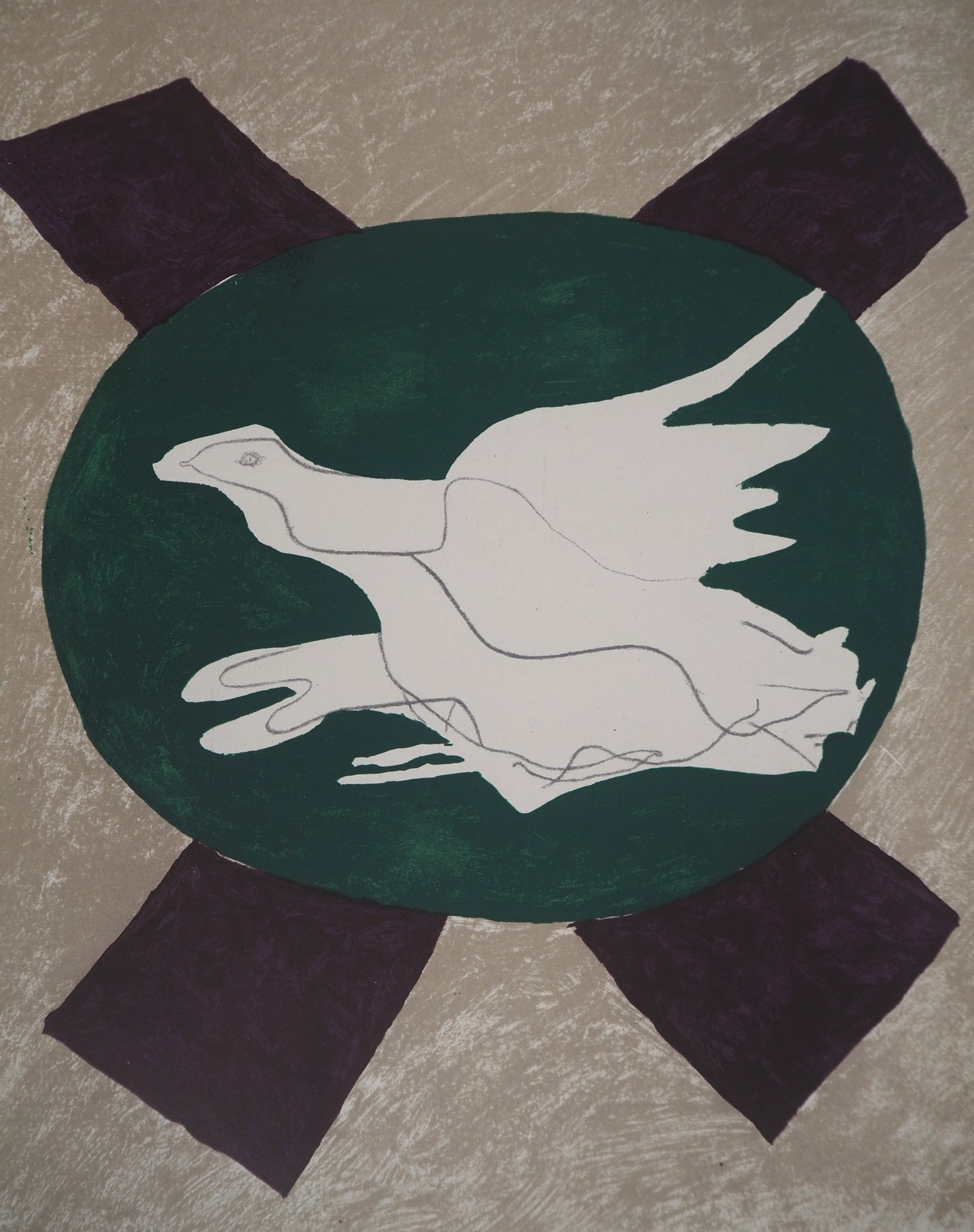 Georges BRAQUE : Oiseaux - Lithographie en couleurs