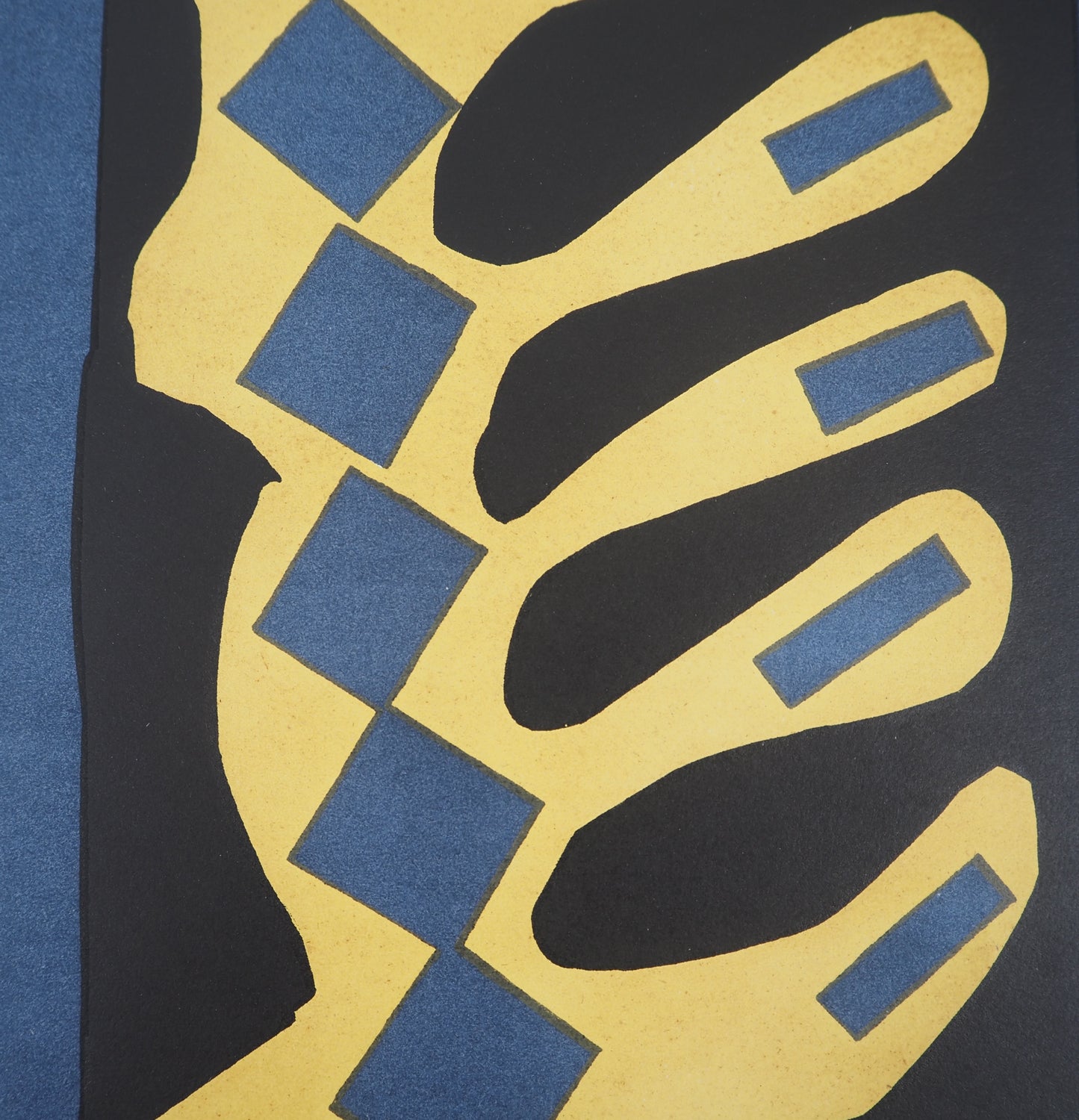 Henri MATISSE : Decoupage sur fond bleu - Lithographie signée
