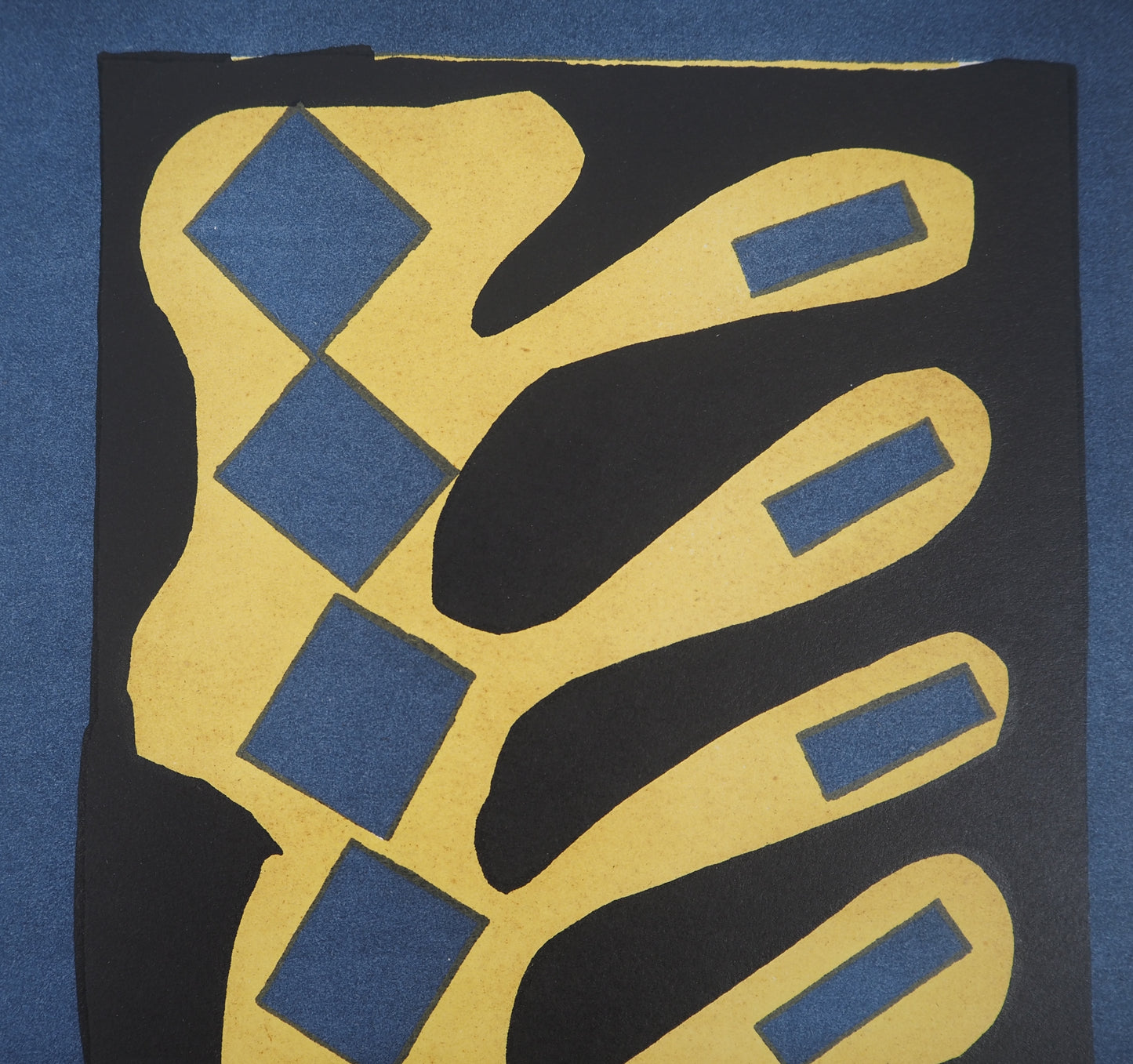 Henri MATISSE : Decoupage sur fond bleu - Lithographie signée