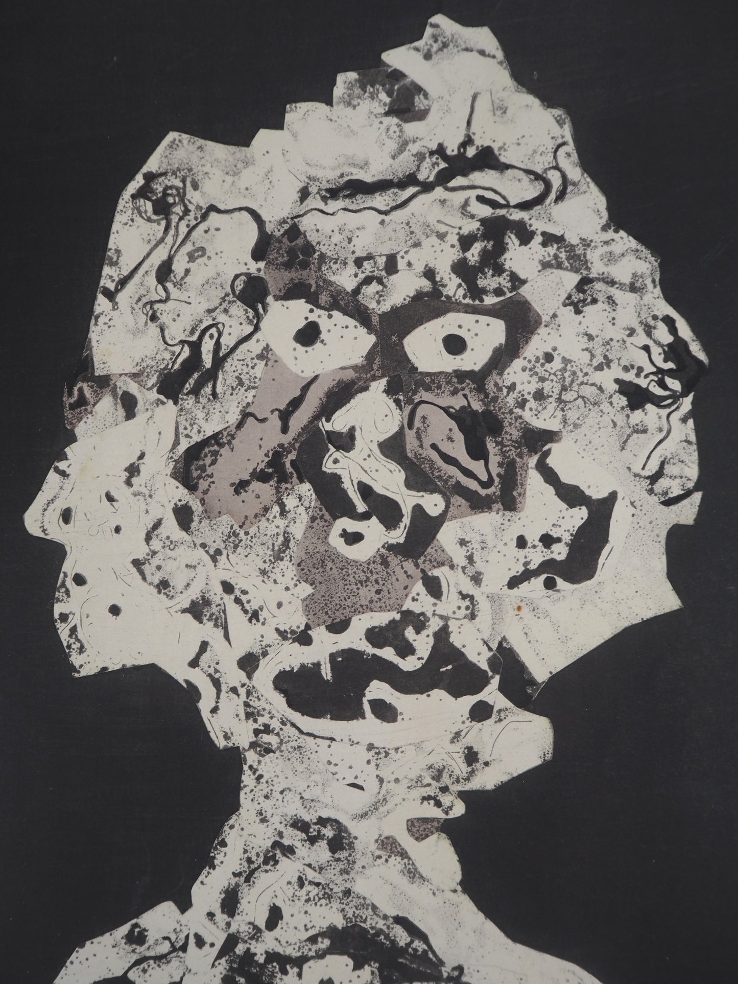 Jean DUBUFFET : Portrait - Pochoir signé
