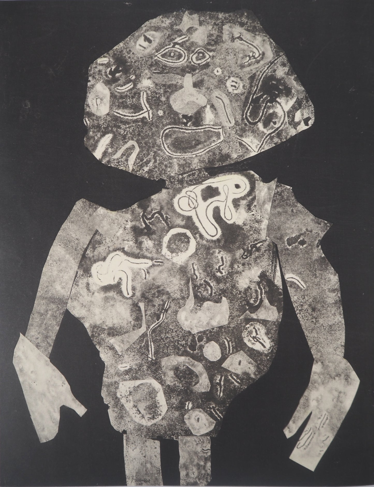 Jean DUBUFFET : Jeune homme - Pochoir signé