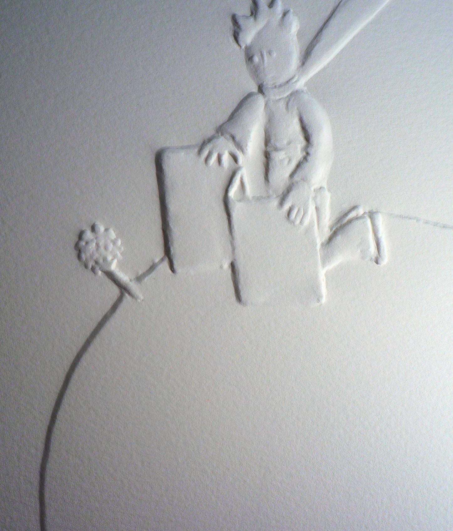 Antoine DE SAINT EXUPERY : Le petit prince, la rose et le livre - Gravure sur bois