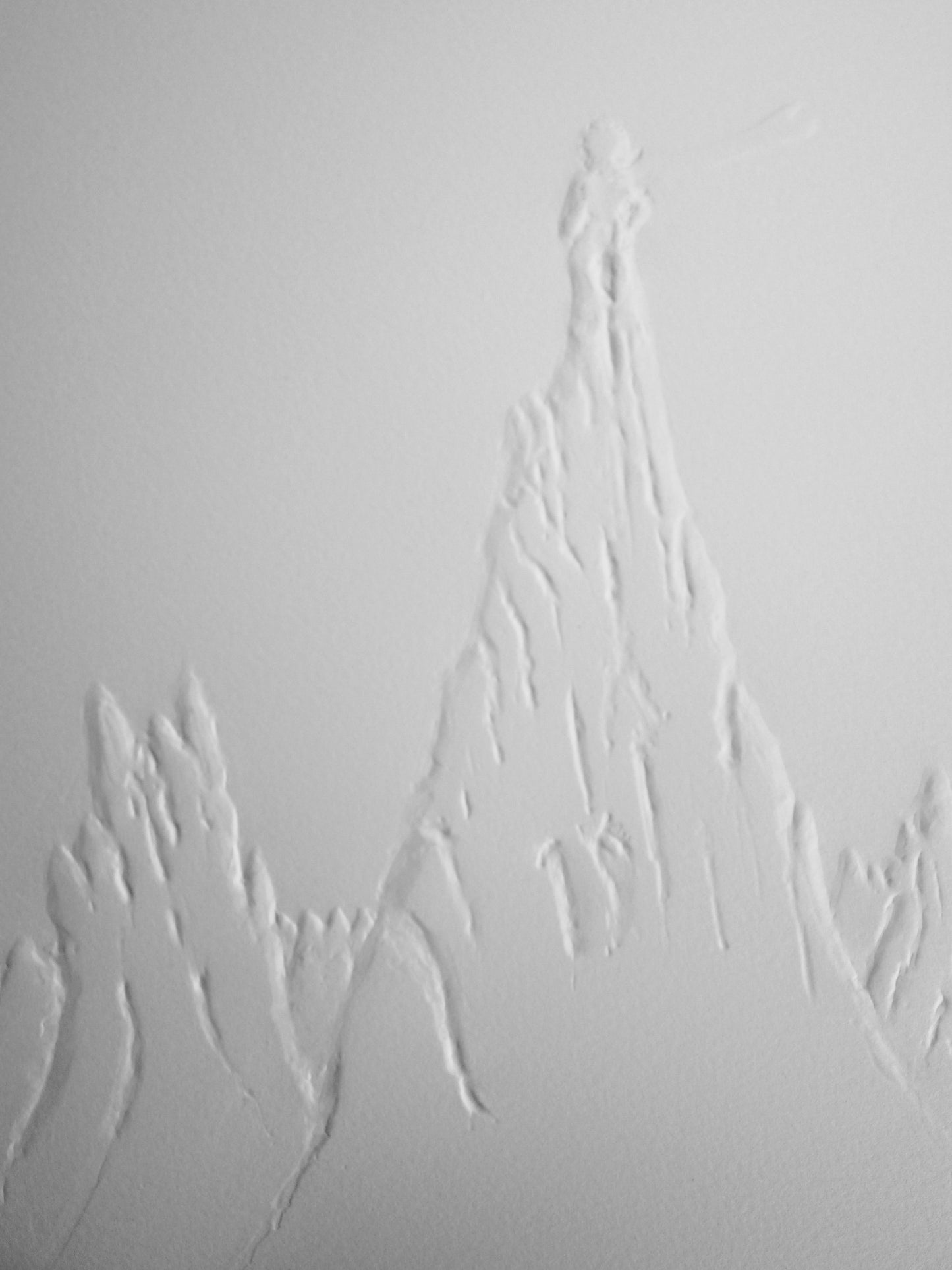 Antoine DE SAINT EXUPERY : Le petit prince sur la montagne - Gravure sur bois