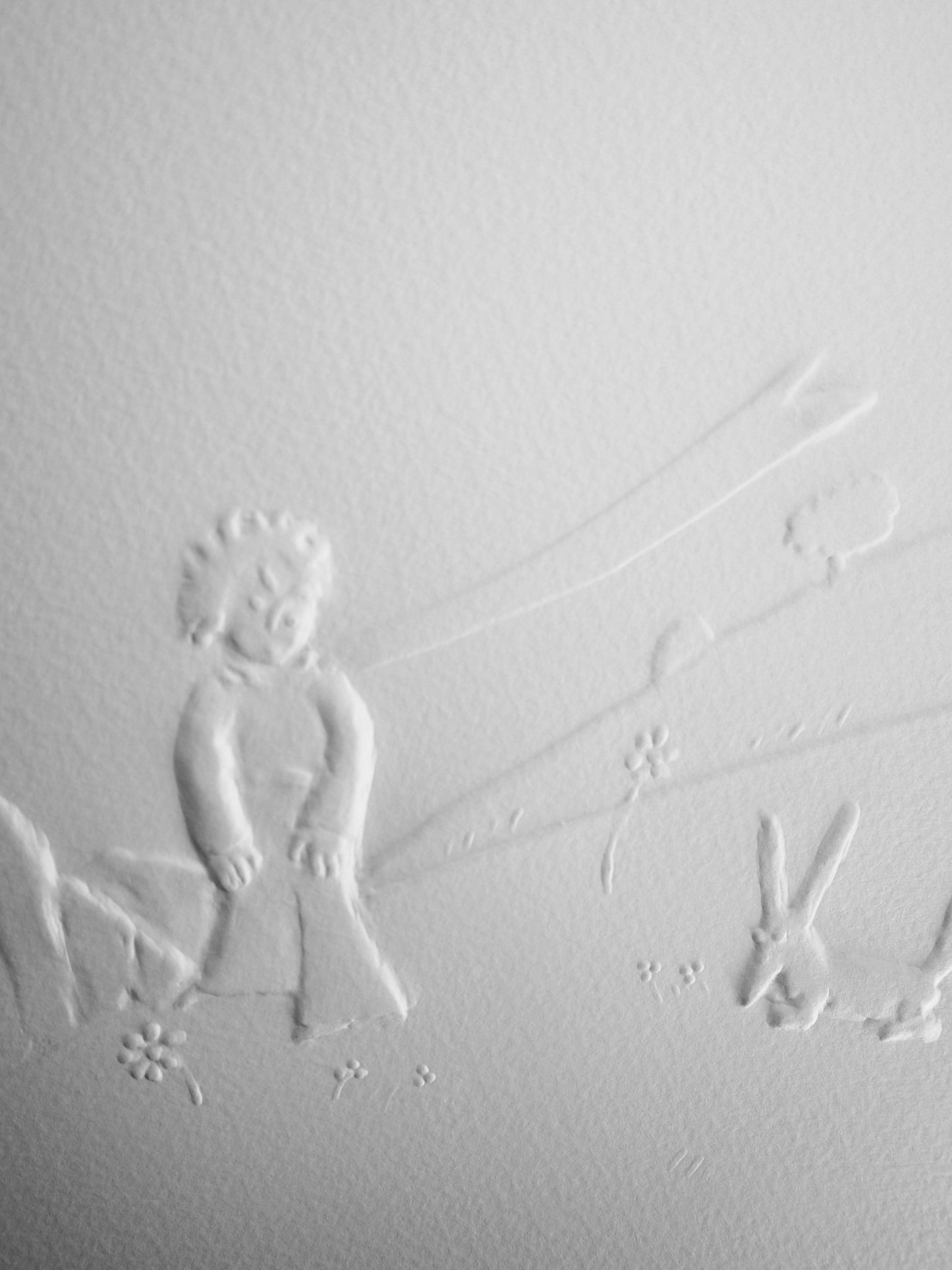 Antoine DE SAINT EXUPERY : Le petit prince et le renard - Gravure sur bois