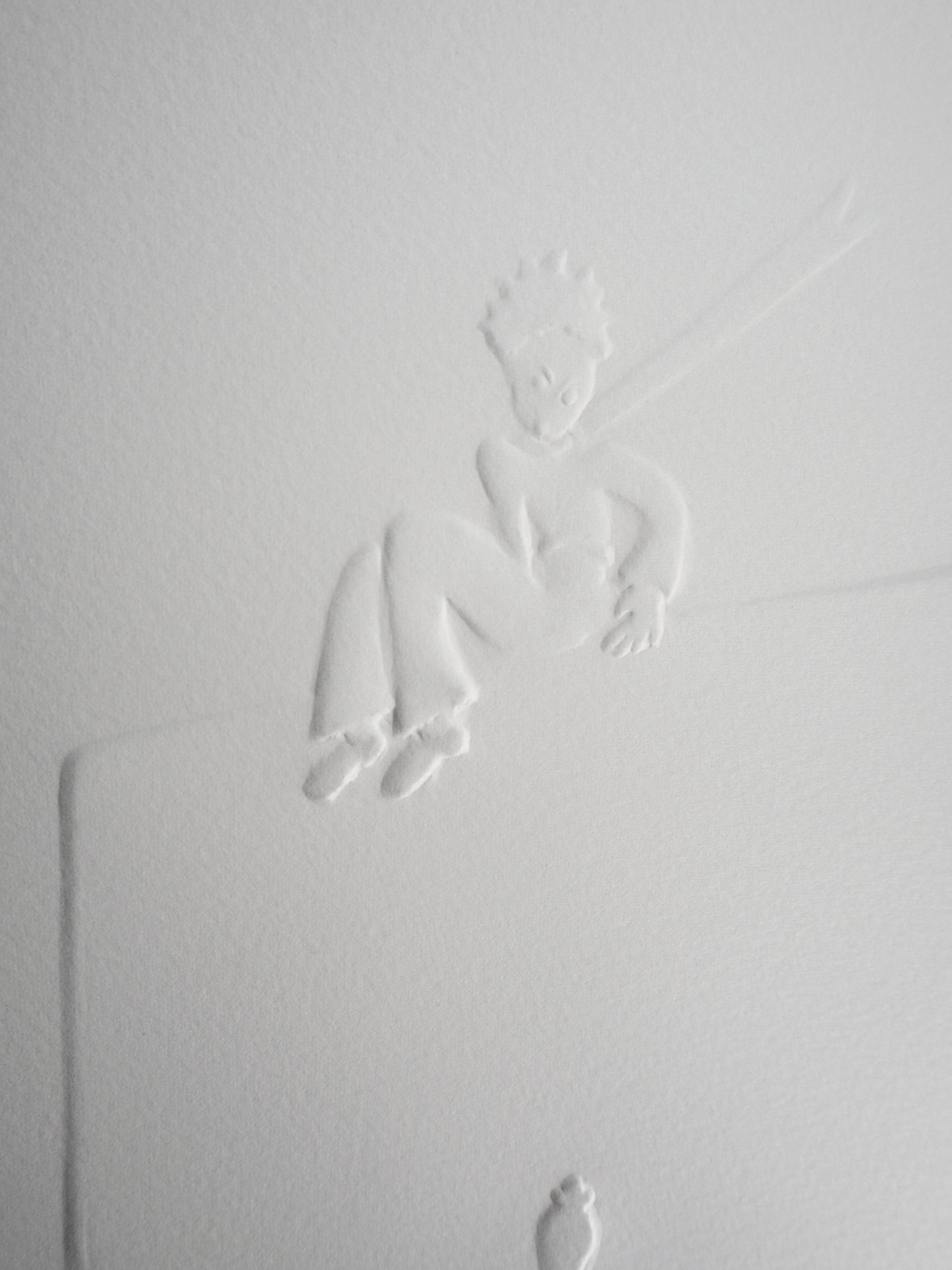Antoine DE SAINT EXUPERY : Le petit prince observe le serpent - Gravure sur bois