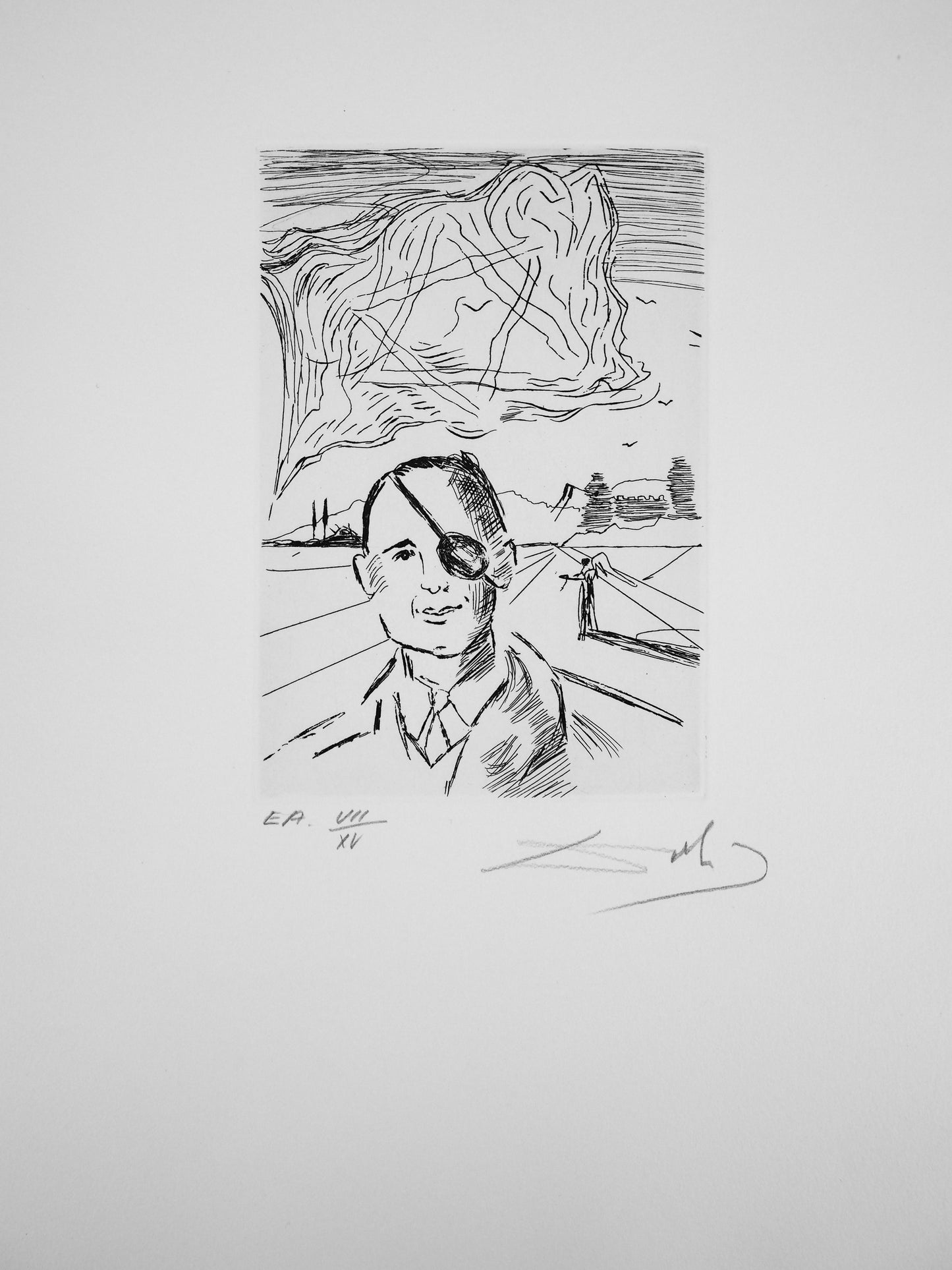 Salvador DALI : Moshe Dayan - Gravure originale signée
