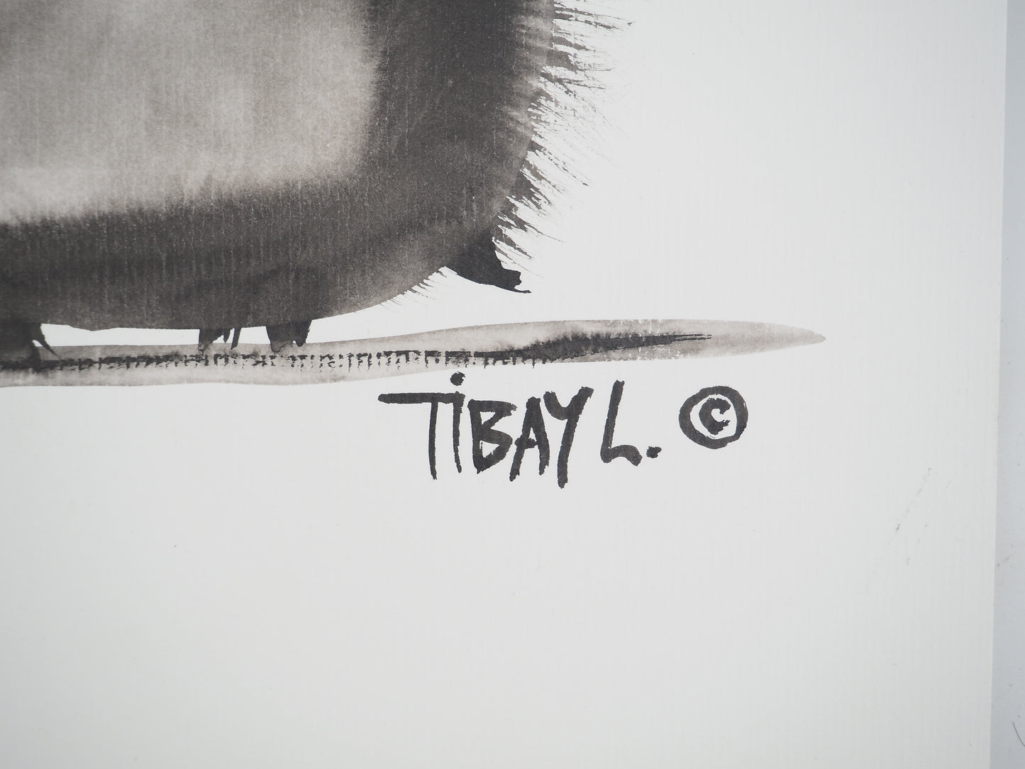 Laszlo TIBAY : L'hérisson - Dessin original signé