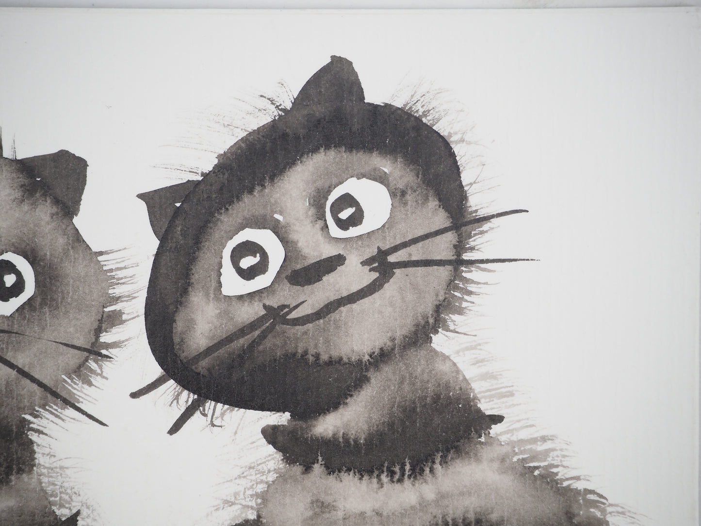 Laszlo TIBAY : Chatons complices - Dessin original signé