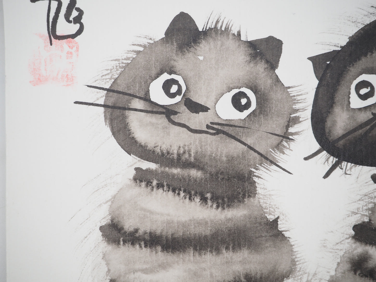 Laszlo TIBAY : Chatons complices - Dessin original signé