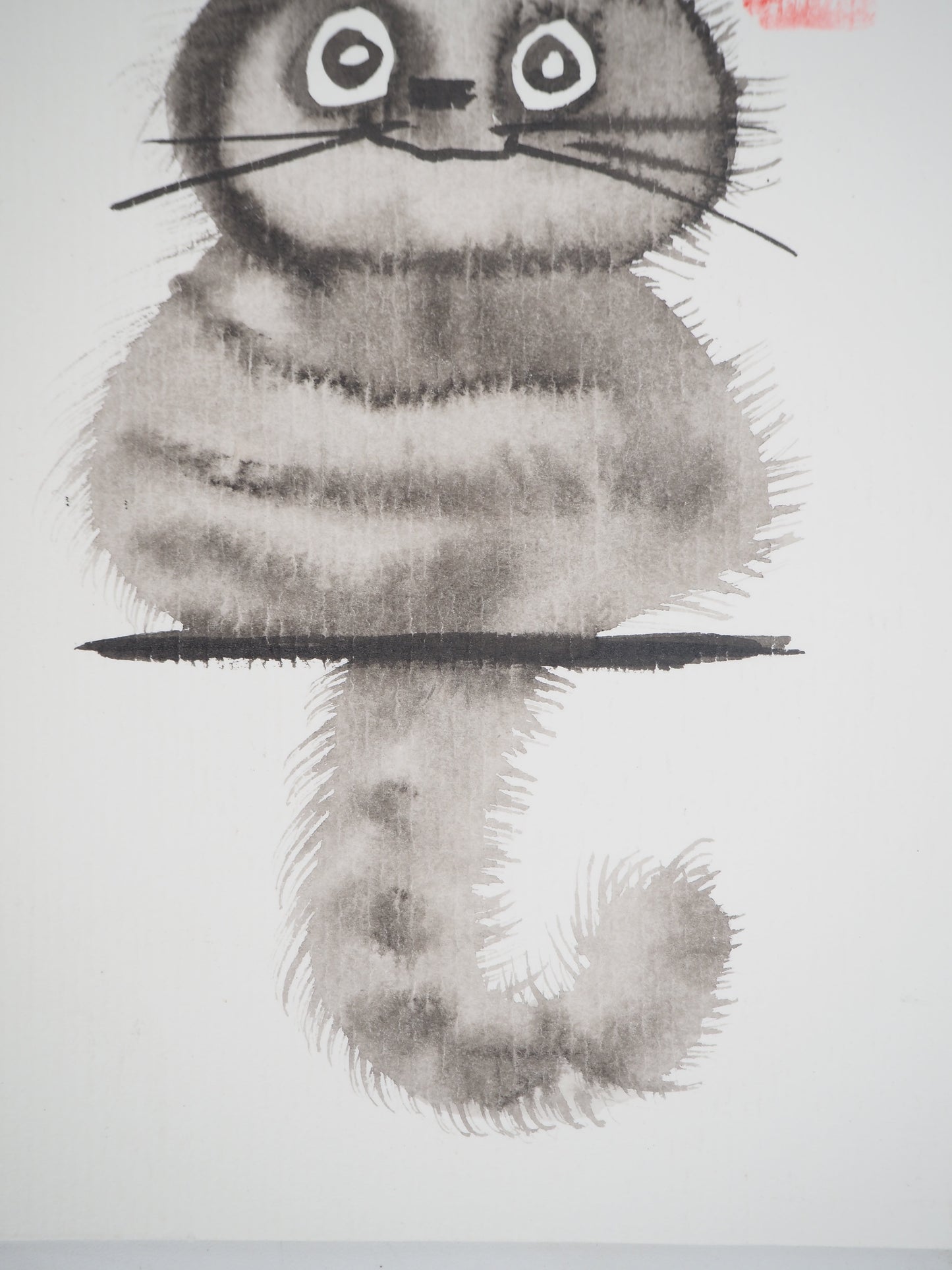 Laszlo TIBAY : Chaton rêveur - Dessin original signé