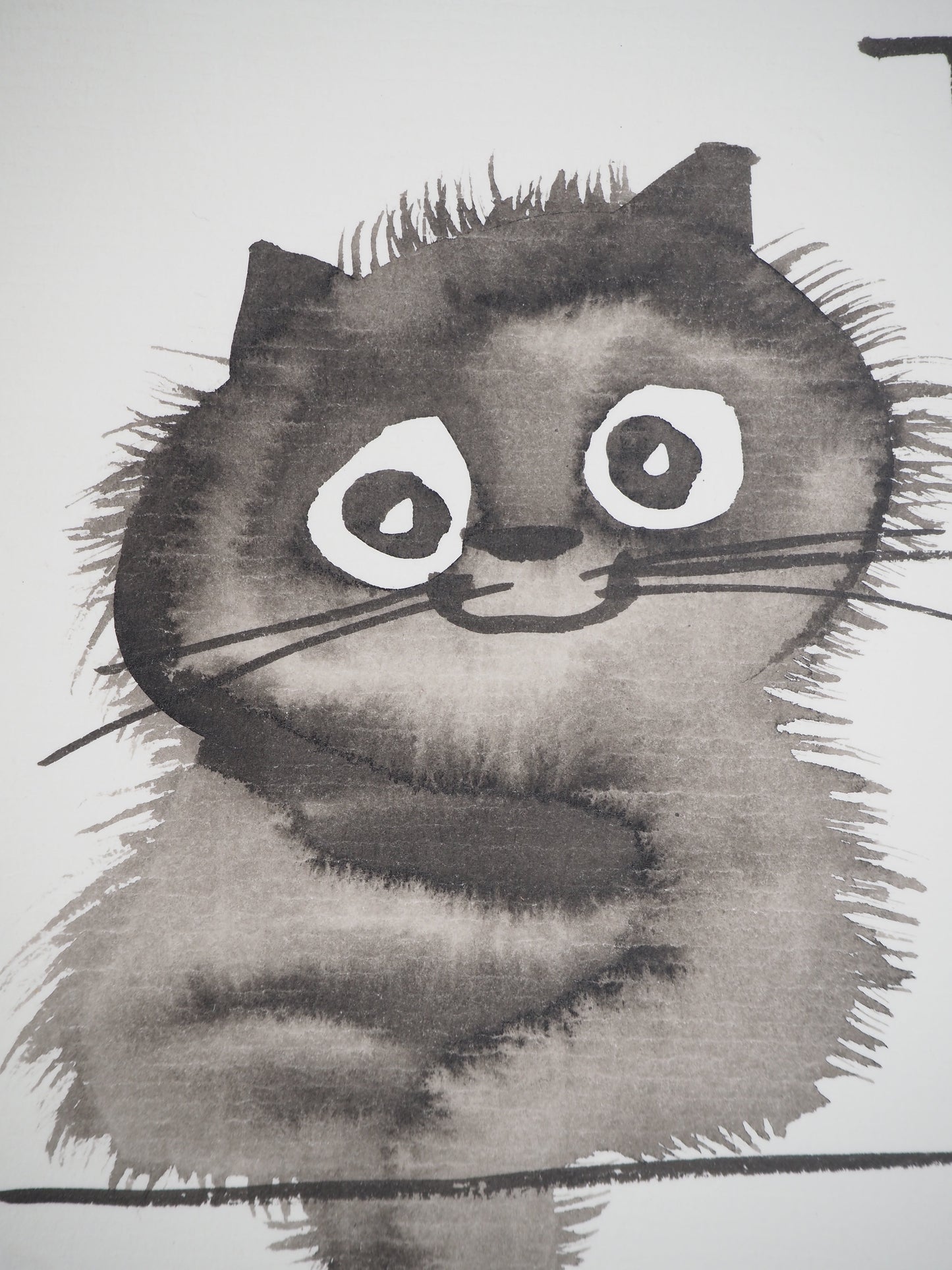 Laszlo TIBAY : Petit chaton doux - Dessin original signé
