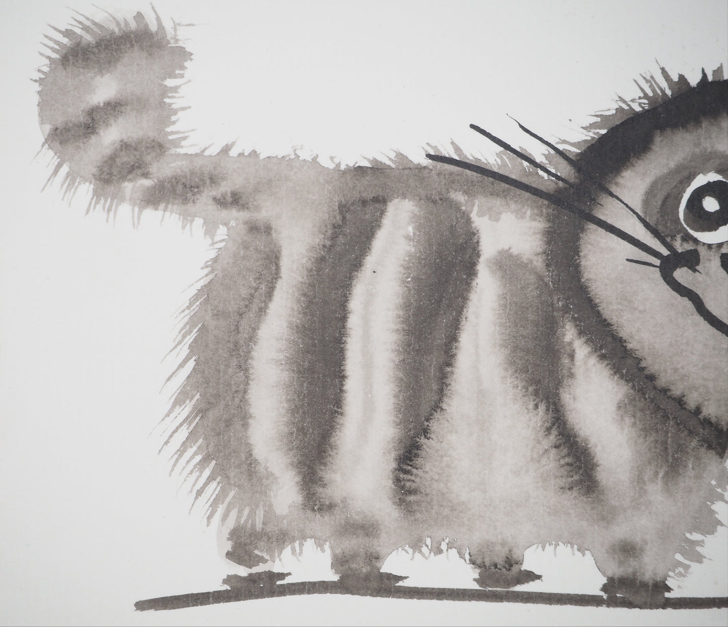 Laszlo TIBAY : Chaton observateur - Dessin original signé