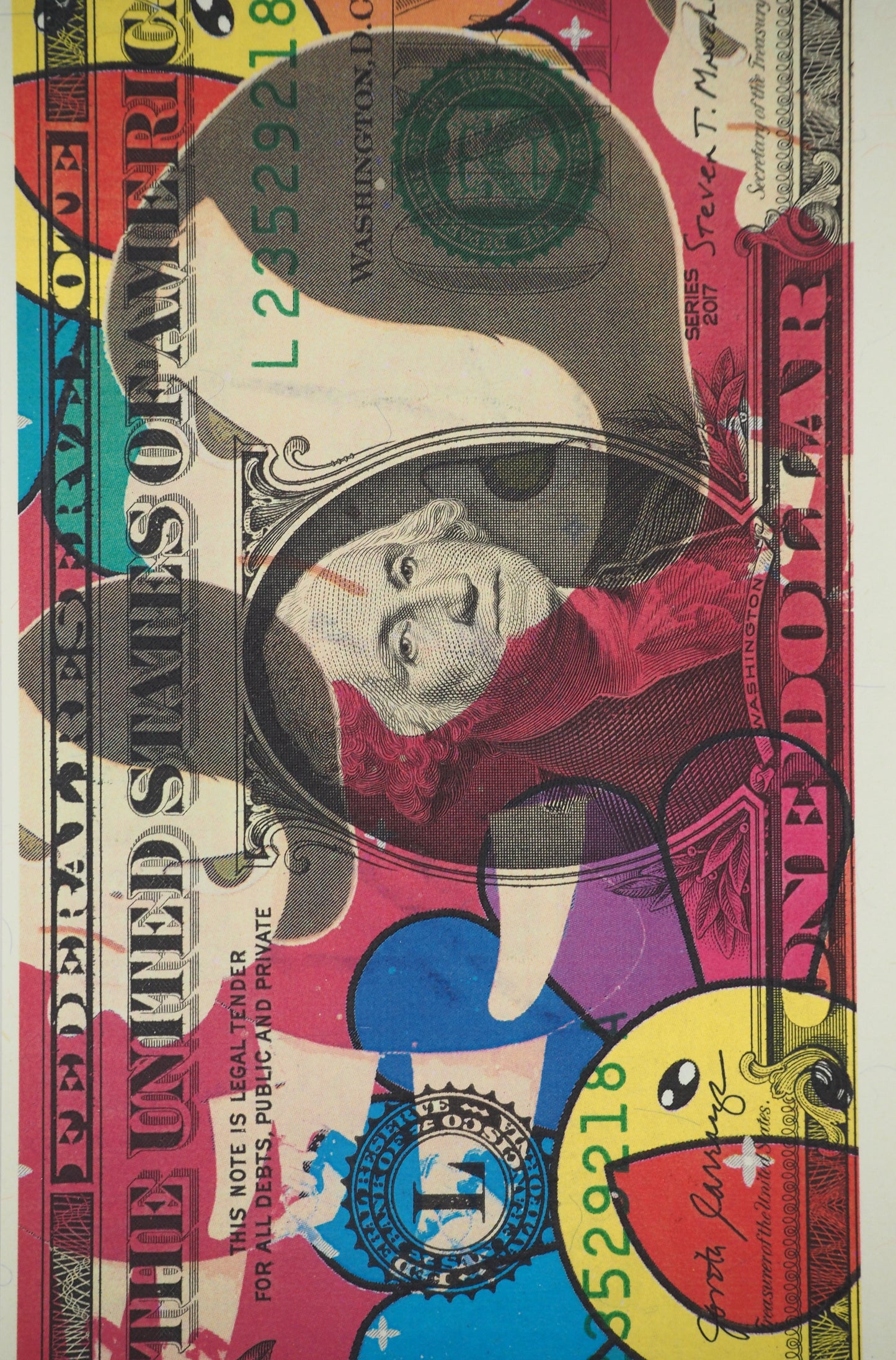 Death NYC : Pink Nara with Murakami's flowers - Sérigraphie originale signée