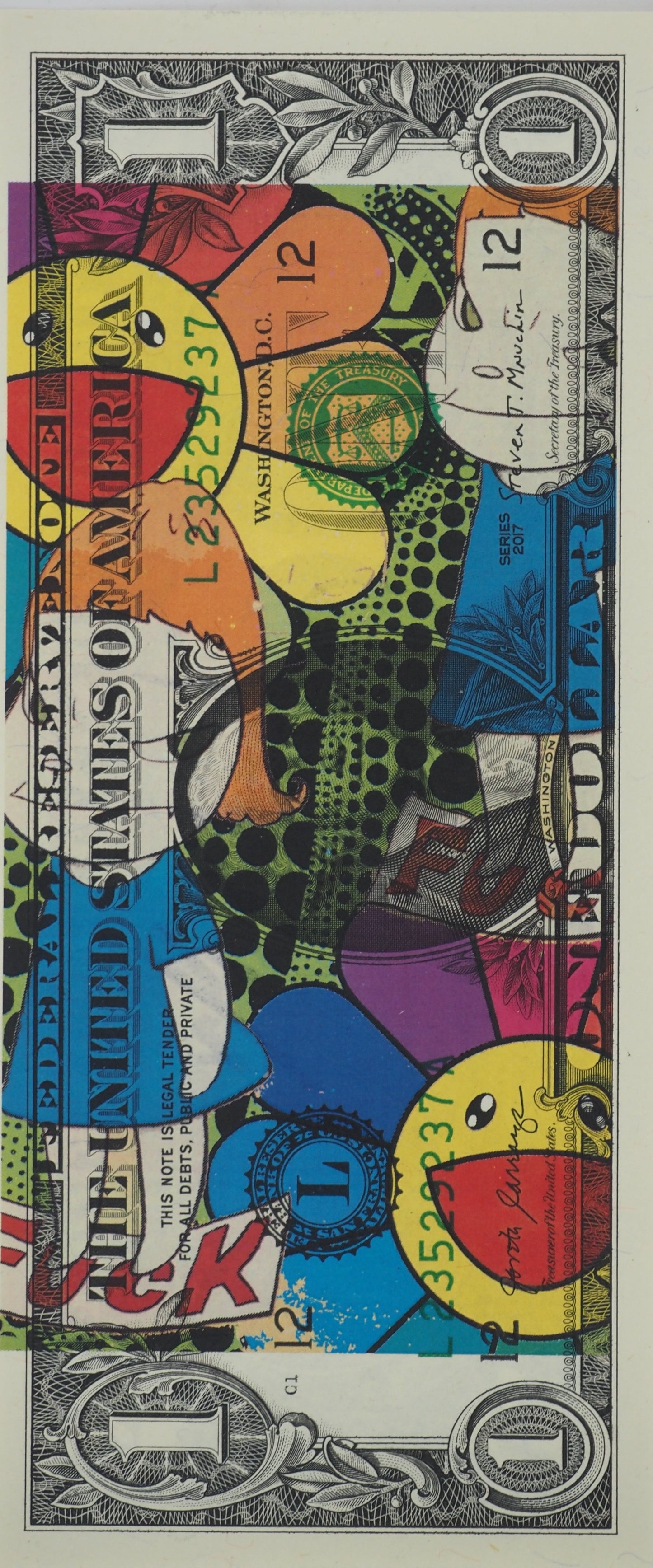 Death NYC : Blue Nara with Murakami's flowers - Sérigraphie originale signée