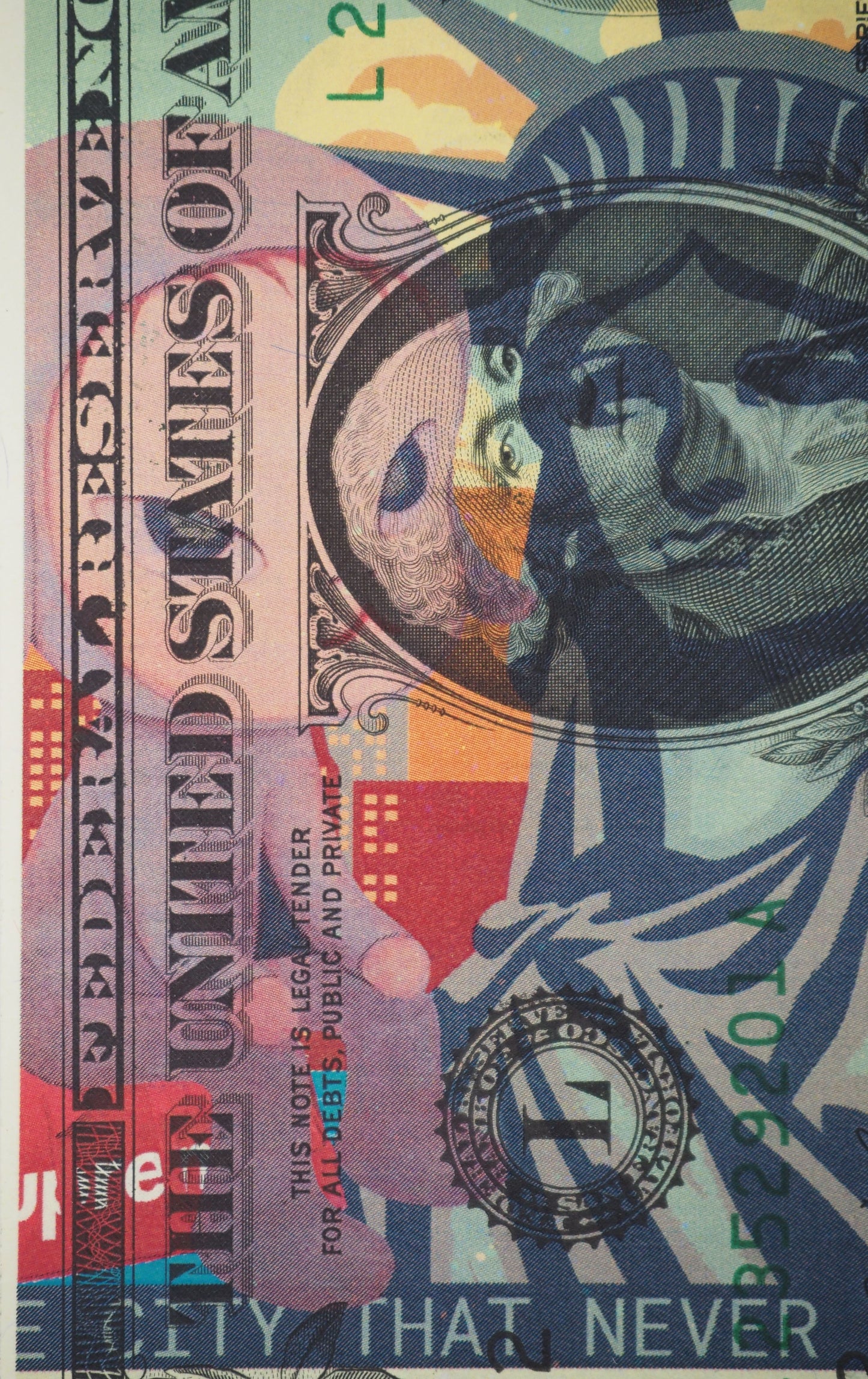 Death NYC : Baby Nara visits the Statue of Liberty - Sérigraphie originale signée