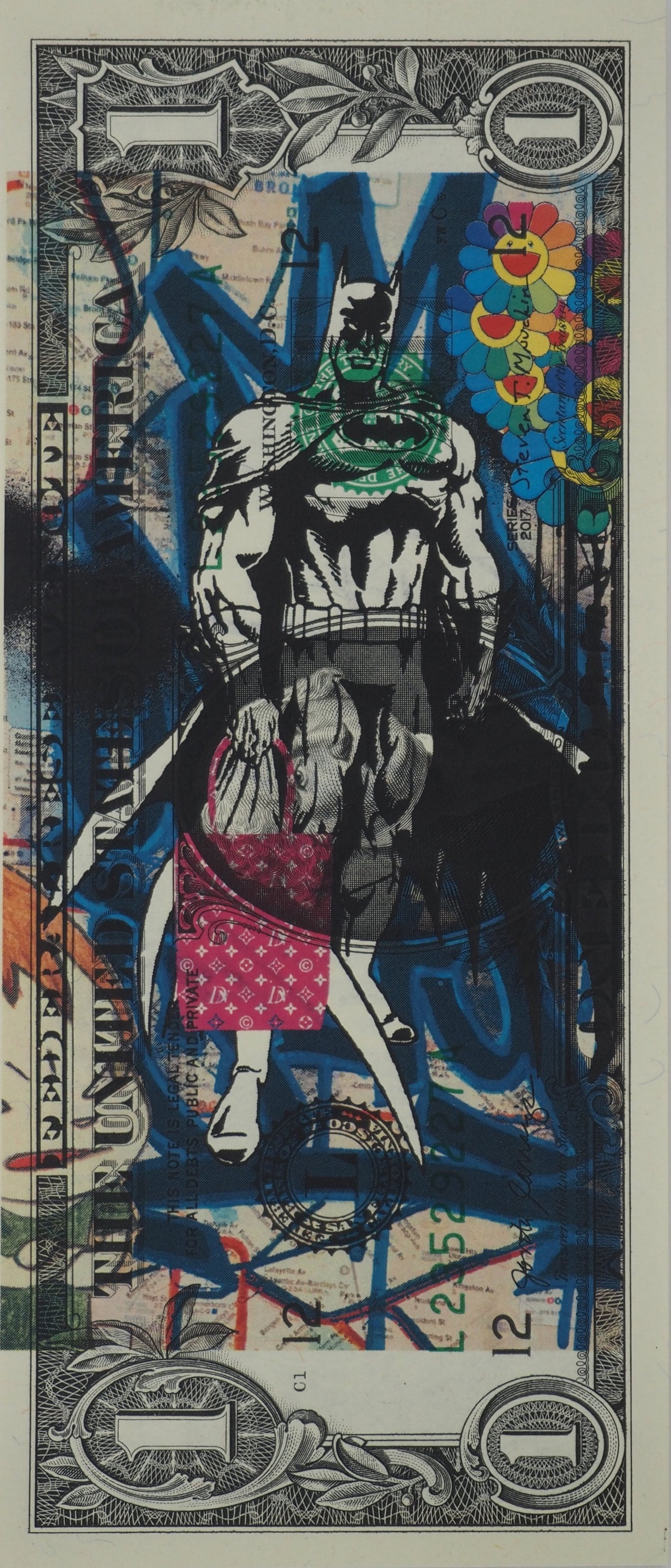 Death NYC : Batman with Louis Vuitton bag - Sérigraphie originale signée