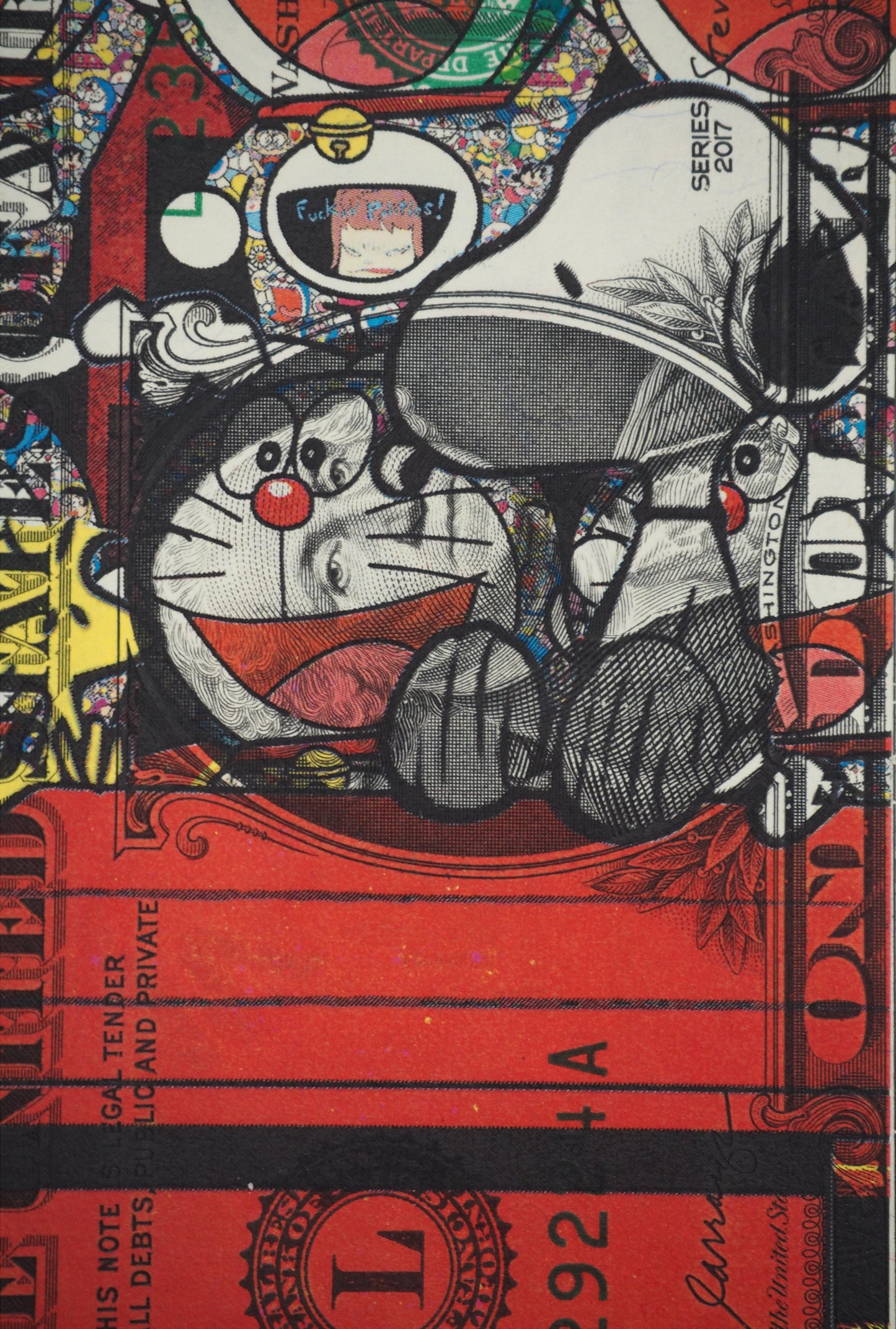 Death NYC : Snoopy and his friend Doreamon - Sérigraphie originale signée
