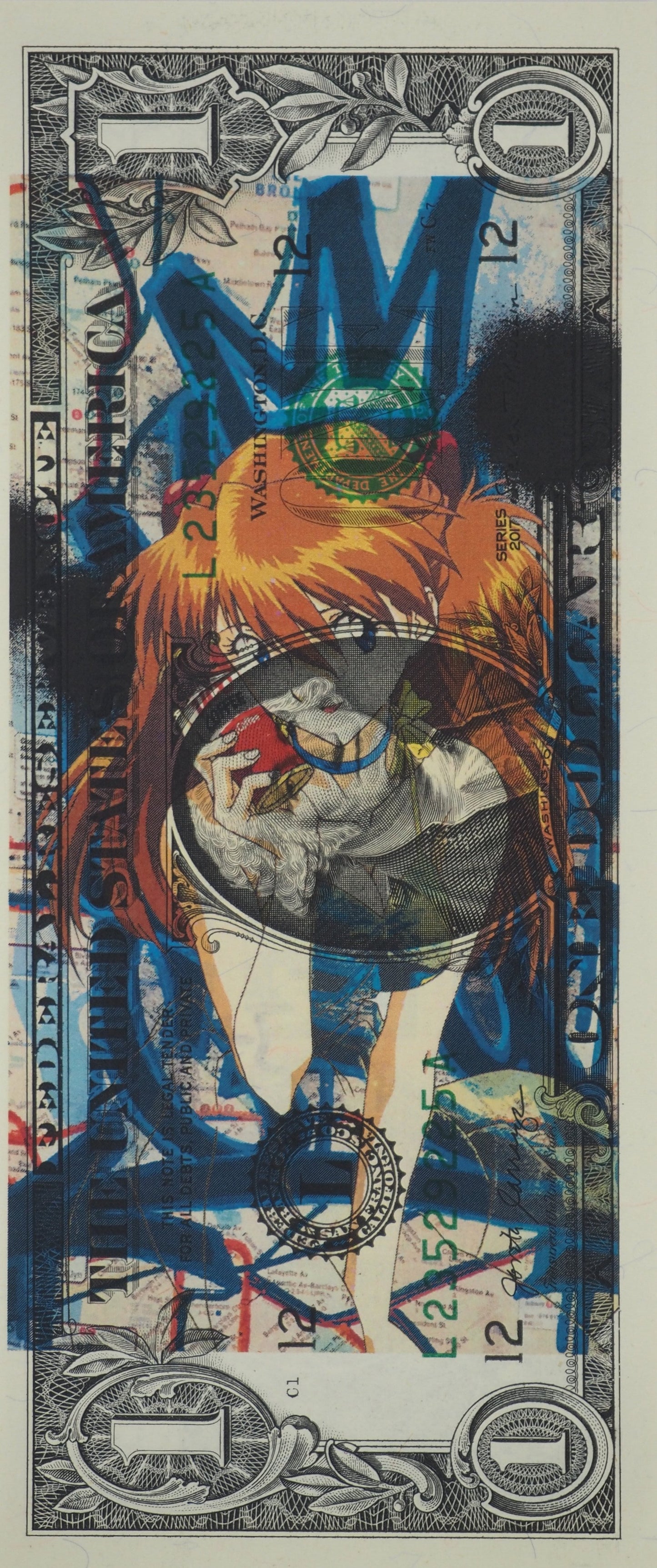 Death NYC : Manga girl's drinking coffee - Sérigraphie originale signée