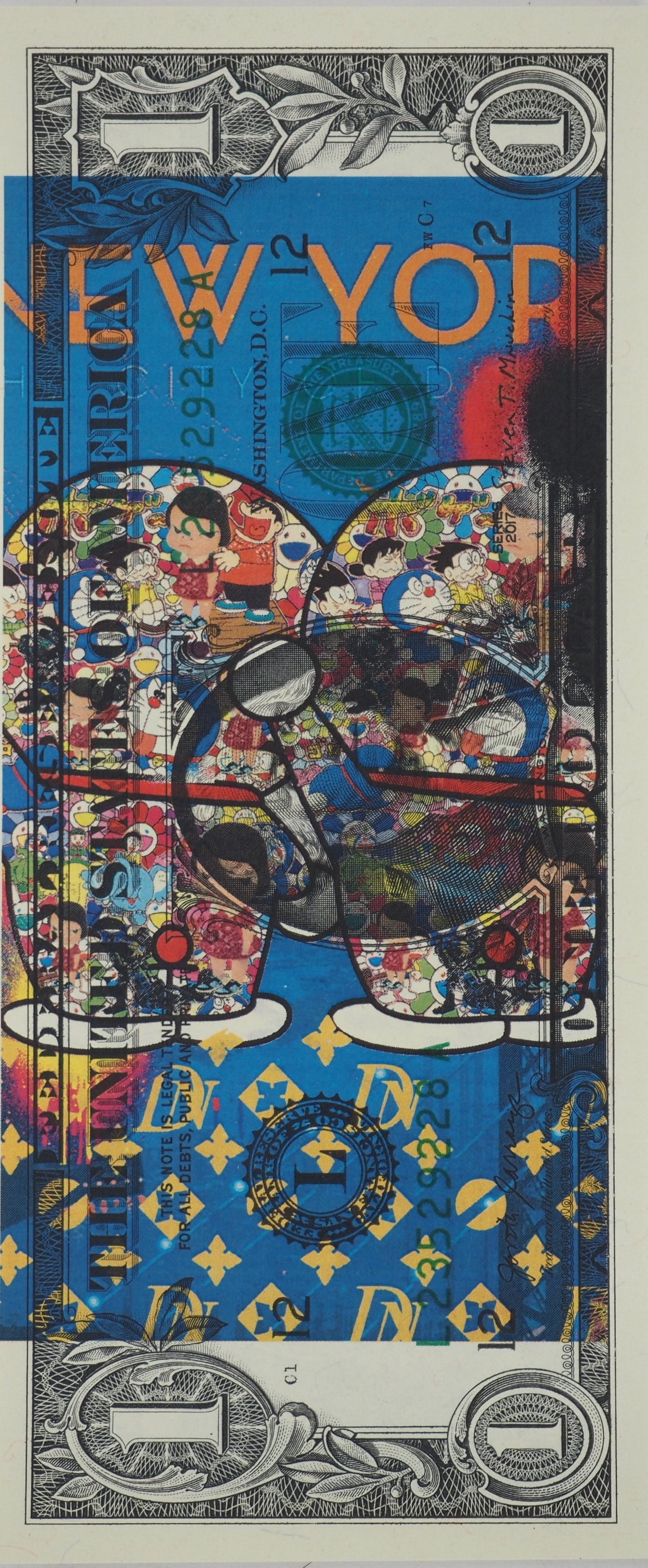 Death NYC : Doraemon in NY's background - Sérigraphie originale signée