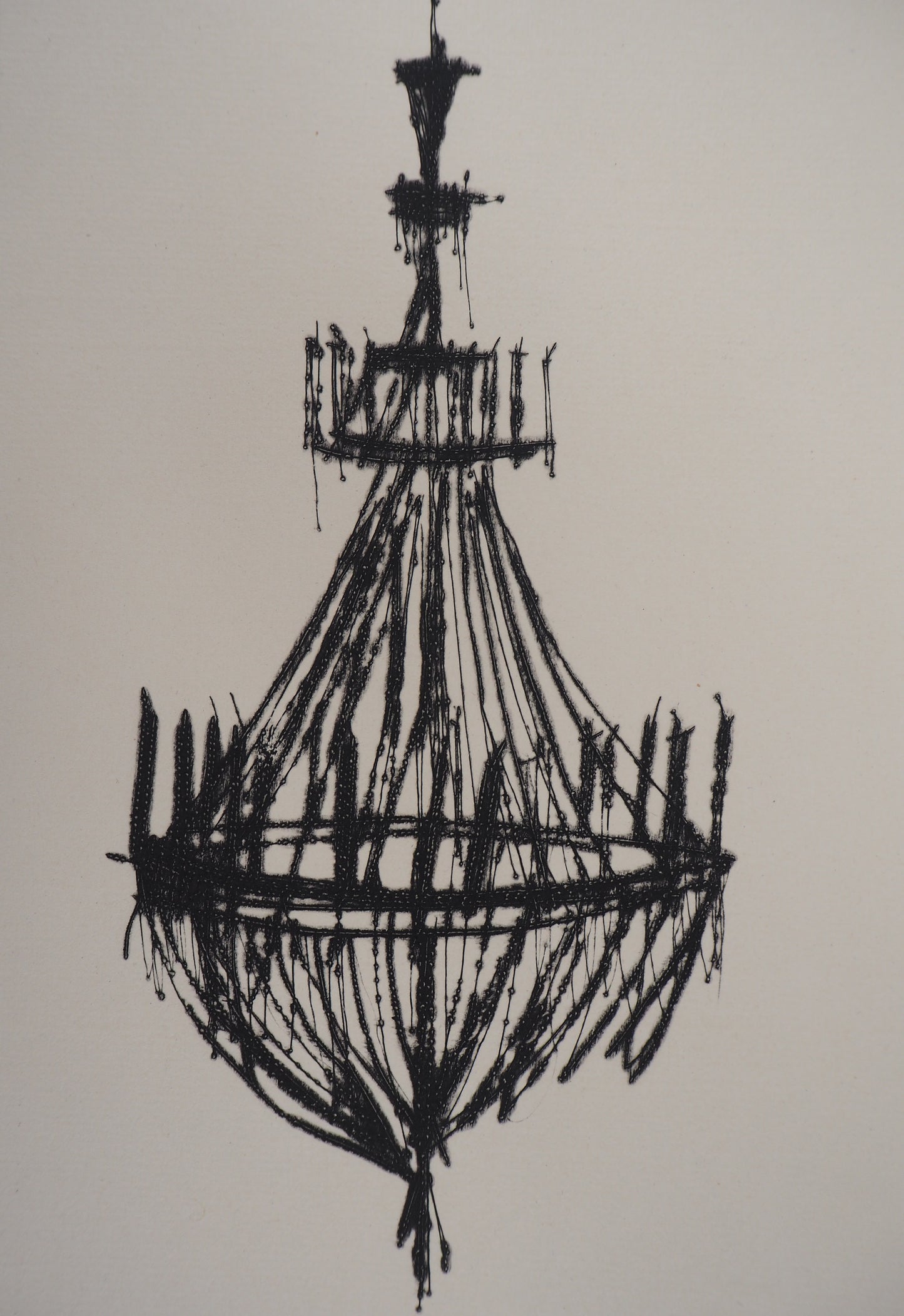 Bernard BUFFET : Le lustre - Gravure originale