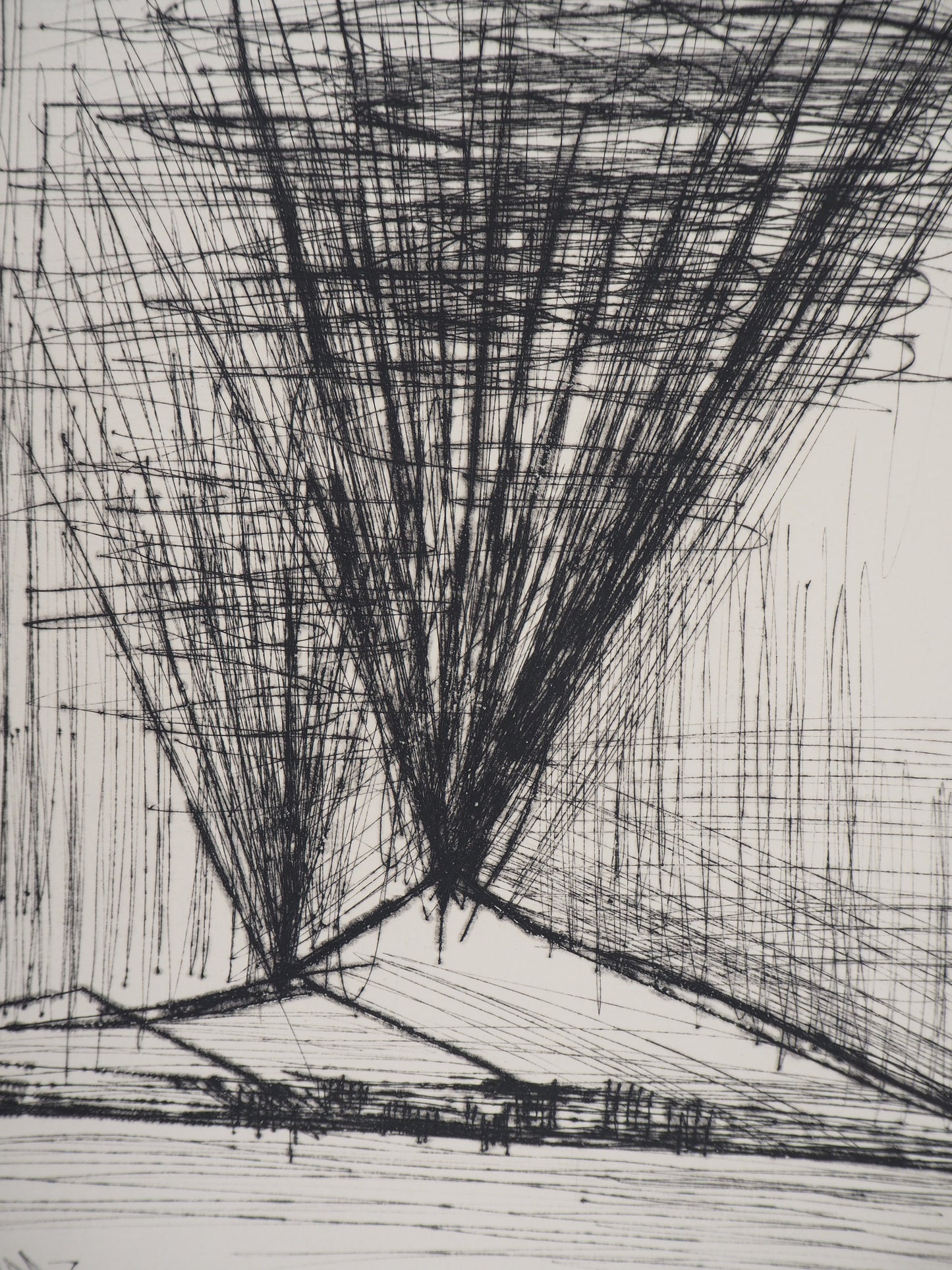 Bernard BUFFET : L'éruption du Vésuve - Gravure originale