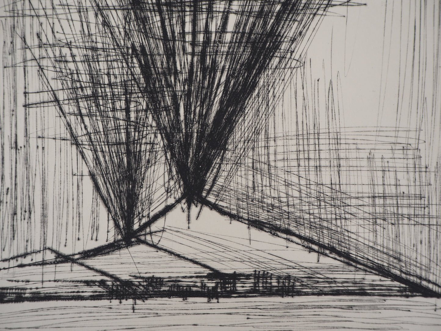 Bernard BUFFET : L'éruption du Vésuve - Gravure originale