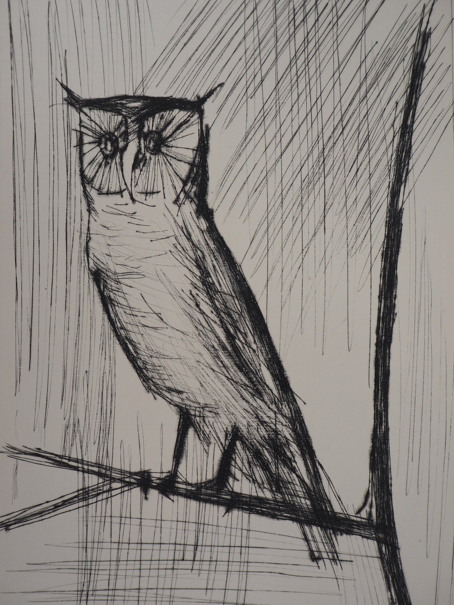 Bernard BUFFET : Le Hibou - Gravure originale