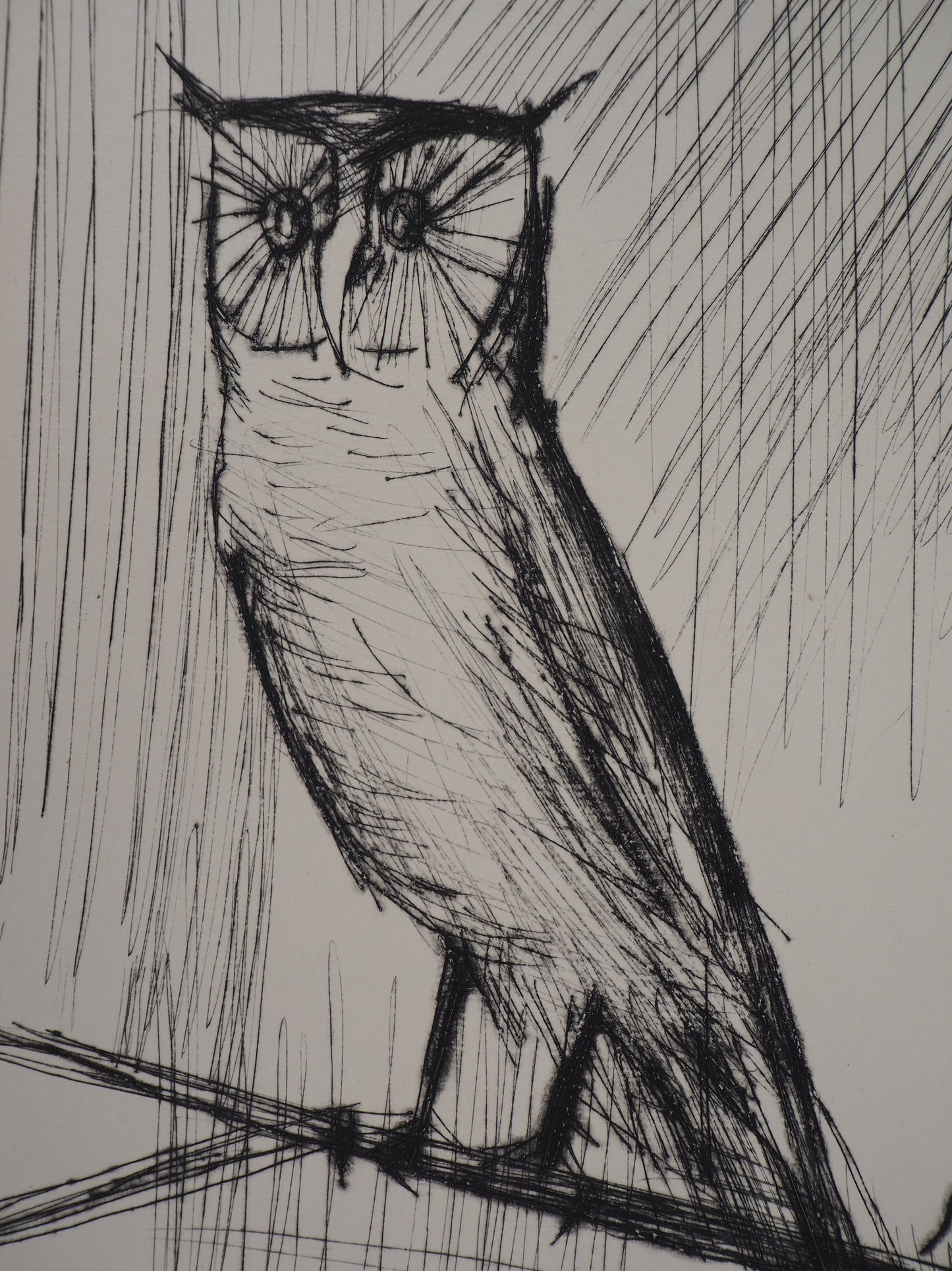 Bernard BUFFET : Le Hibou - Gravure originale