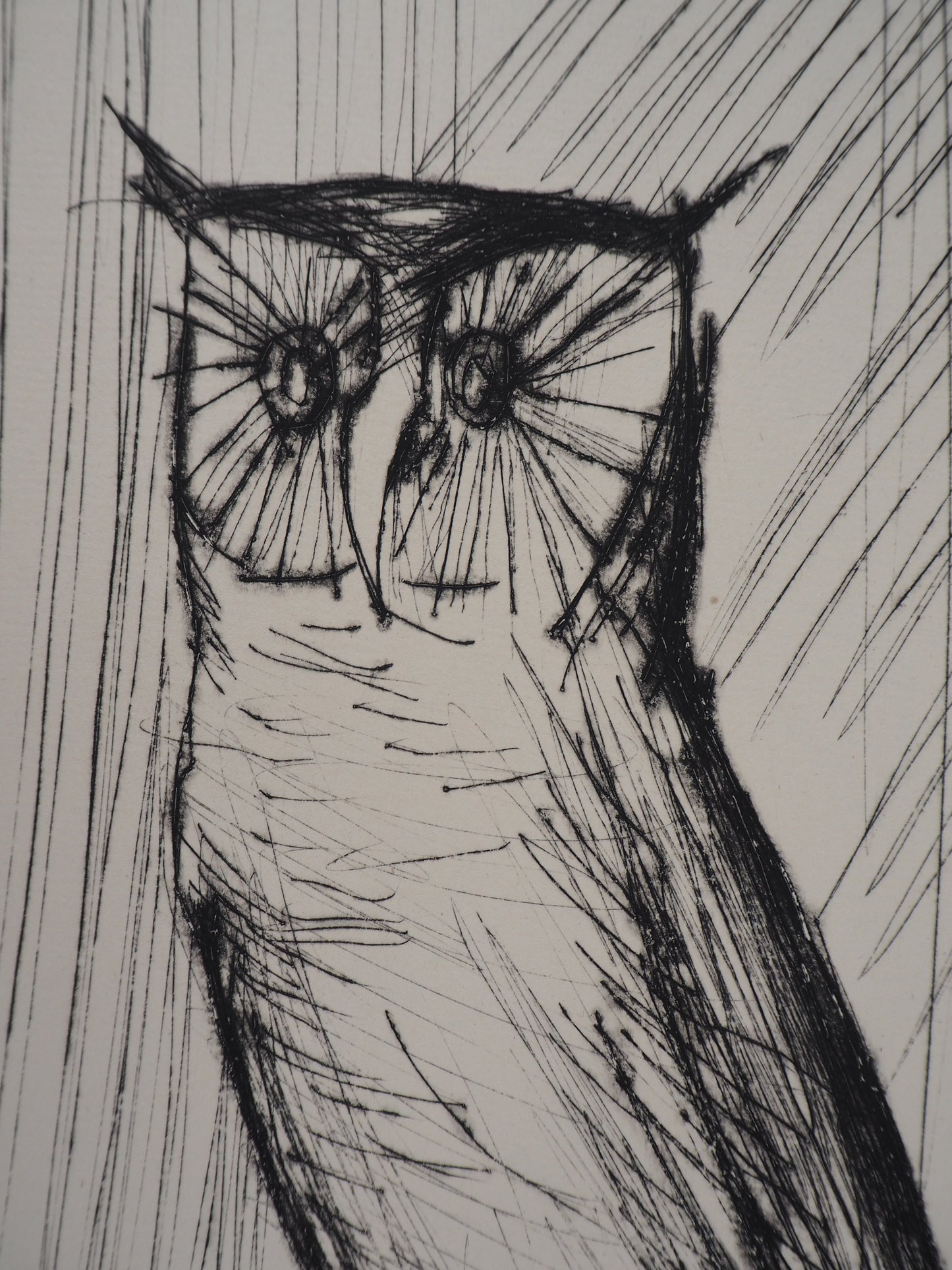 Bernard BUFFET : Le Hibou - Gravure originale