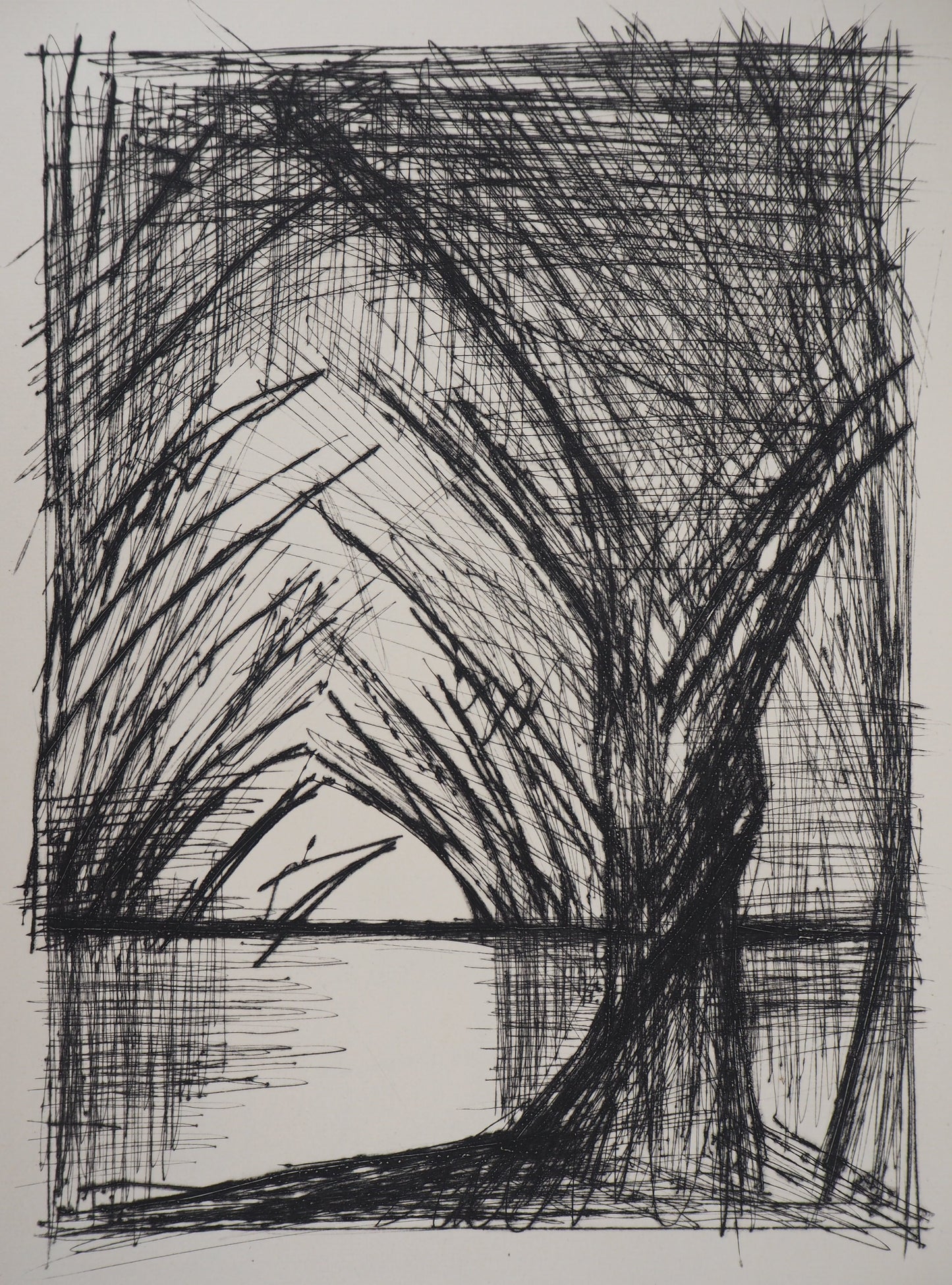 Bernard BUFFET : Cathédrale d'arbres - Gravure originale