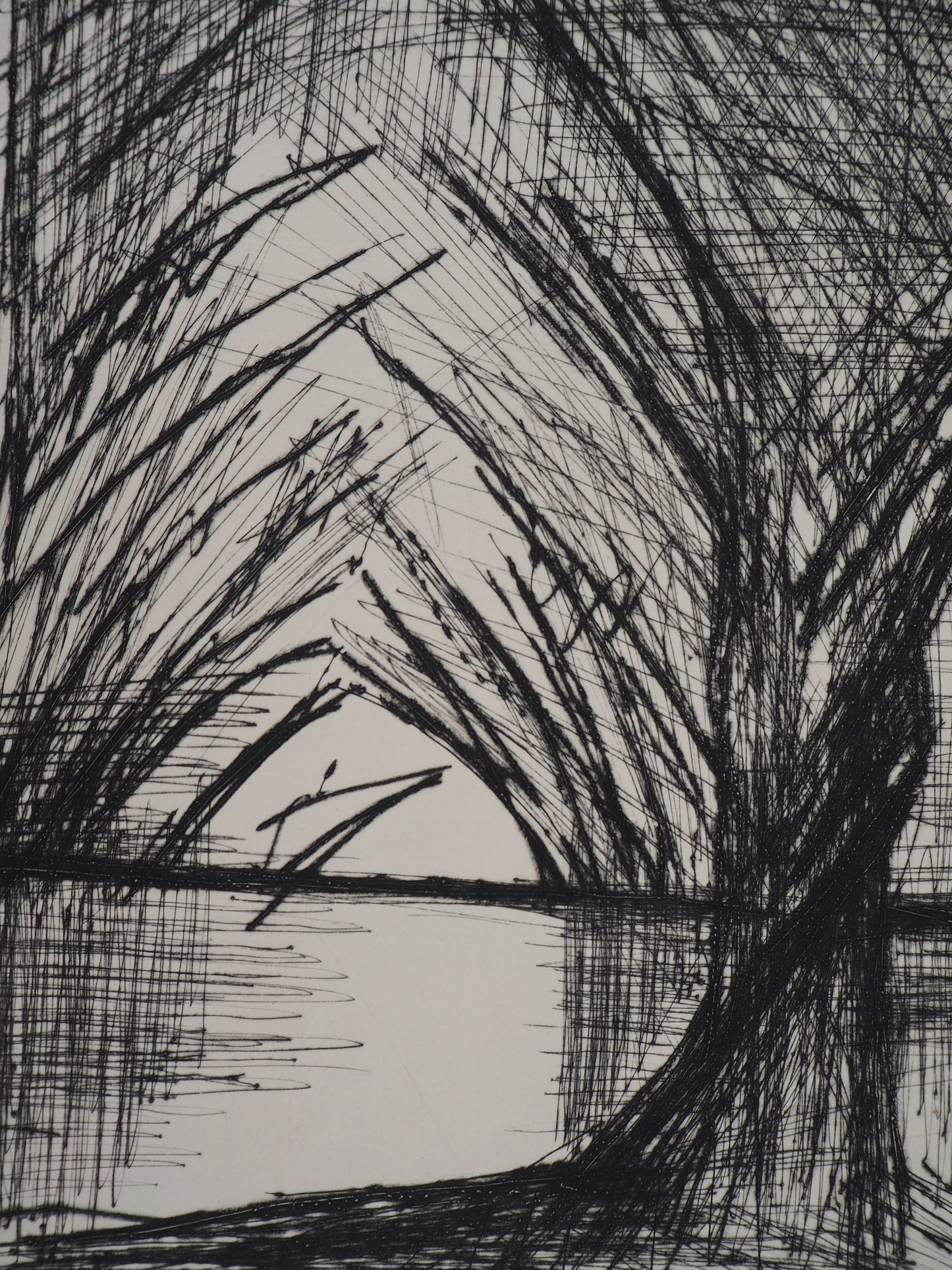 Bernard BUFFET : Cathédrale d'arbres - Gravure originale