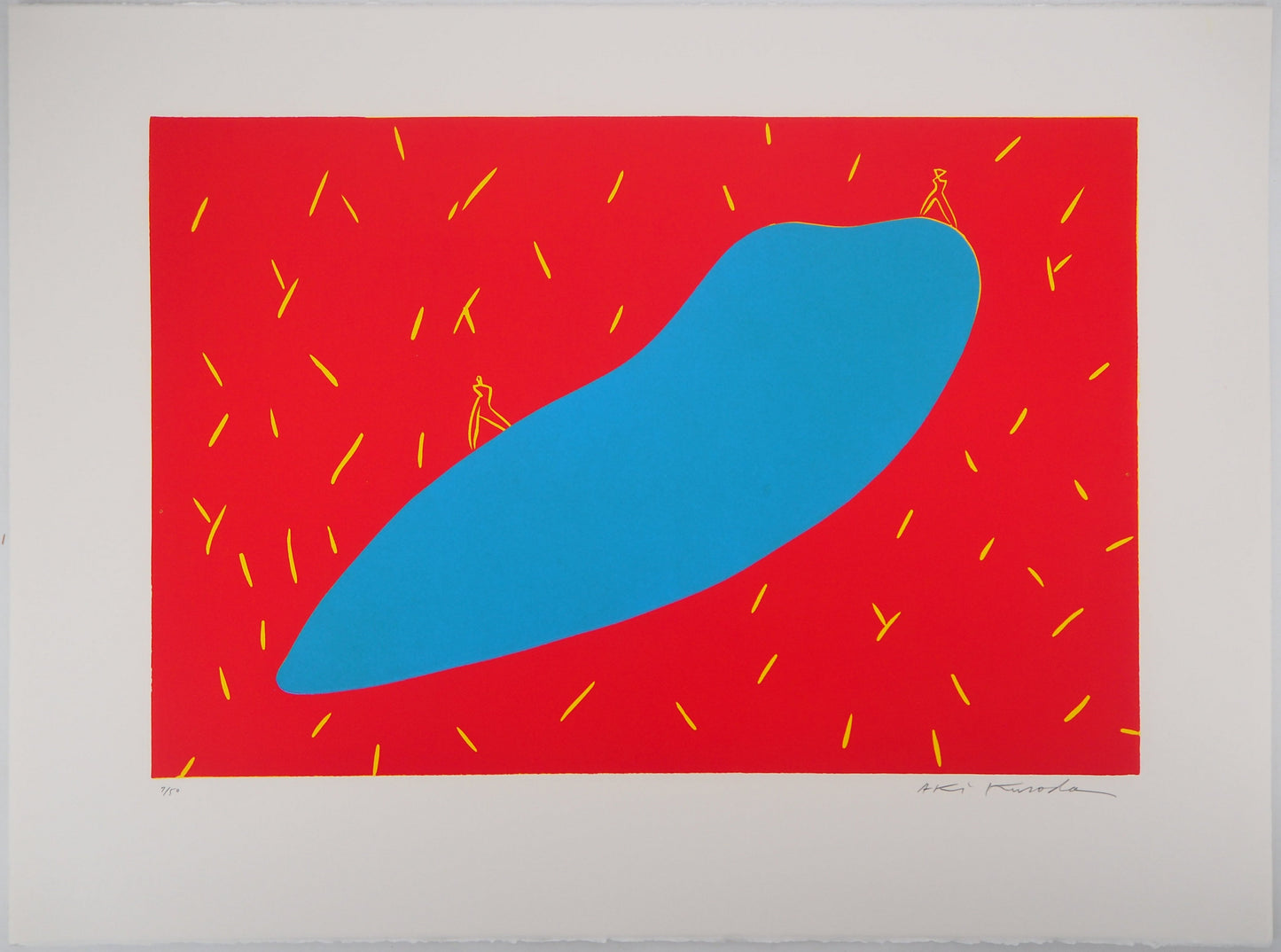 Aki KURODA : Notre planète bleue - Linogravure originale signée
