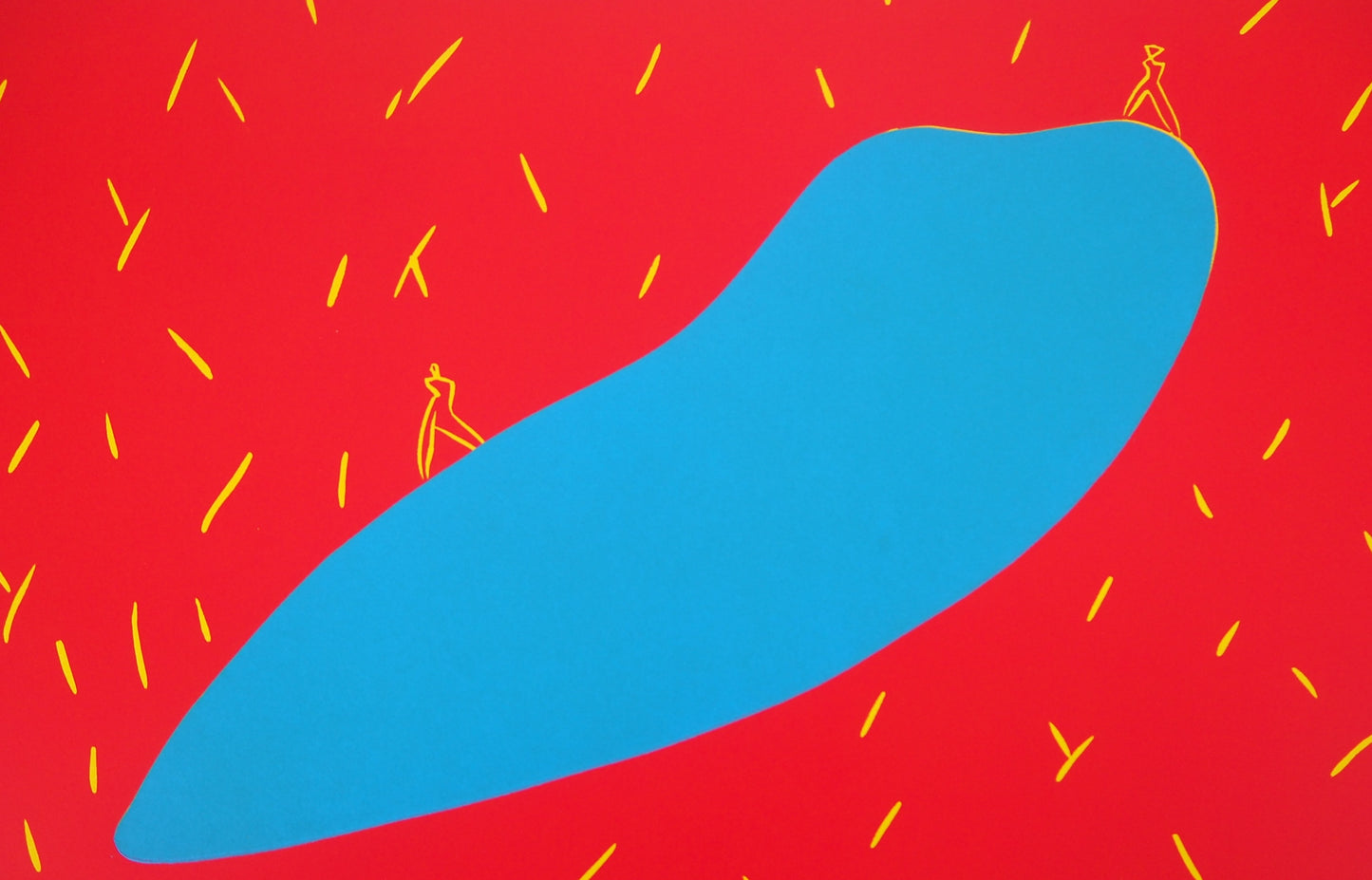 Aki KURODA : Notre planète bleue - Linogravure originale signée