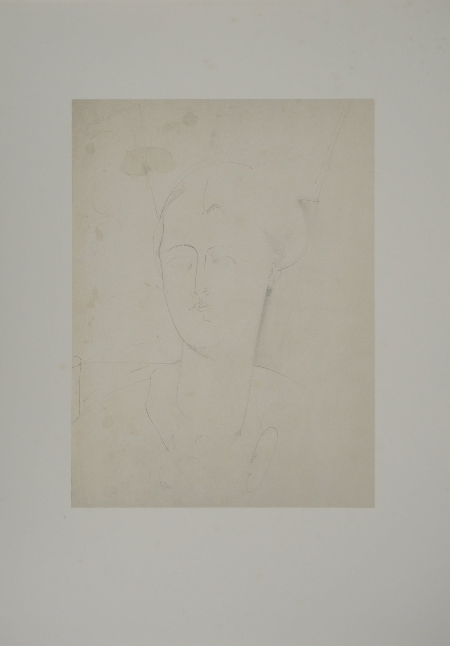 Amedeo MODIGLIANI : Portrait de femme - Lithographie signée