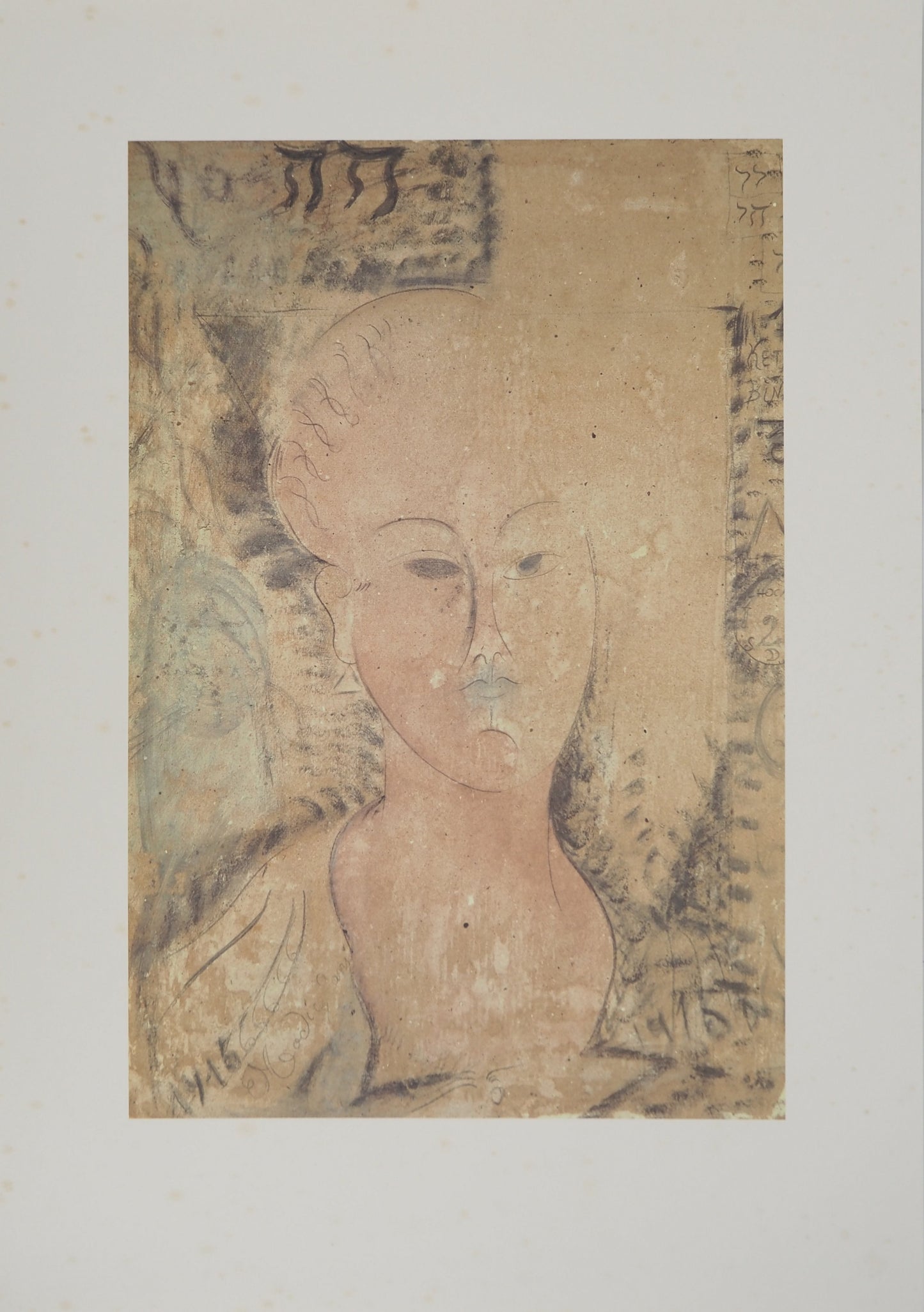 Amedeo MODIGLIANI : Portrait d'une bourgeoise - Lithographie signée