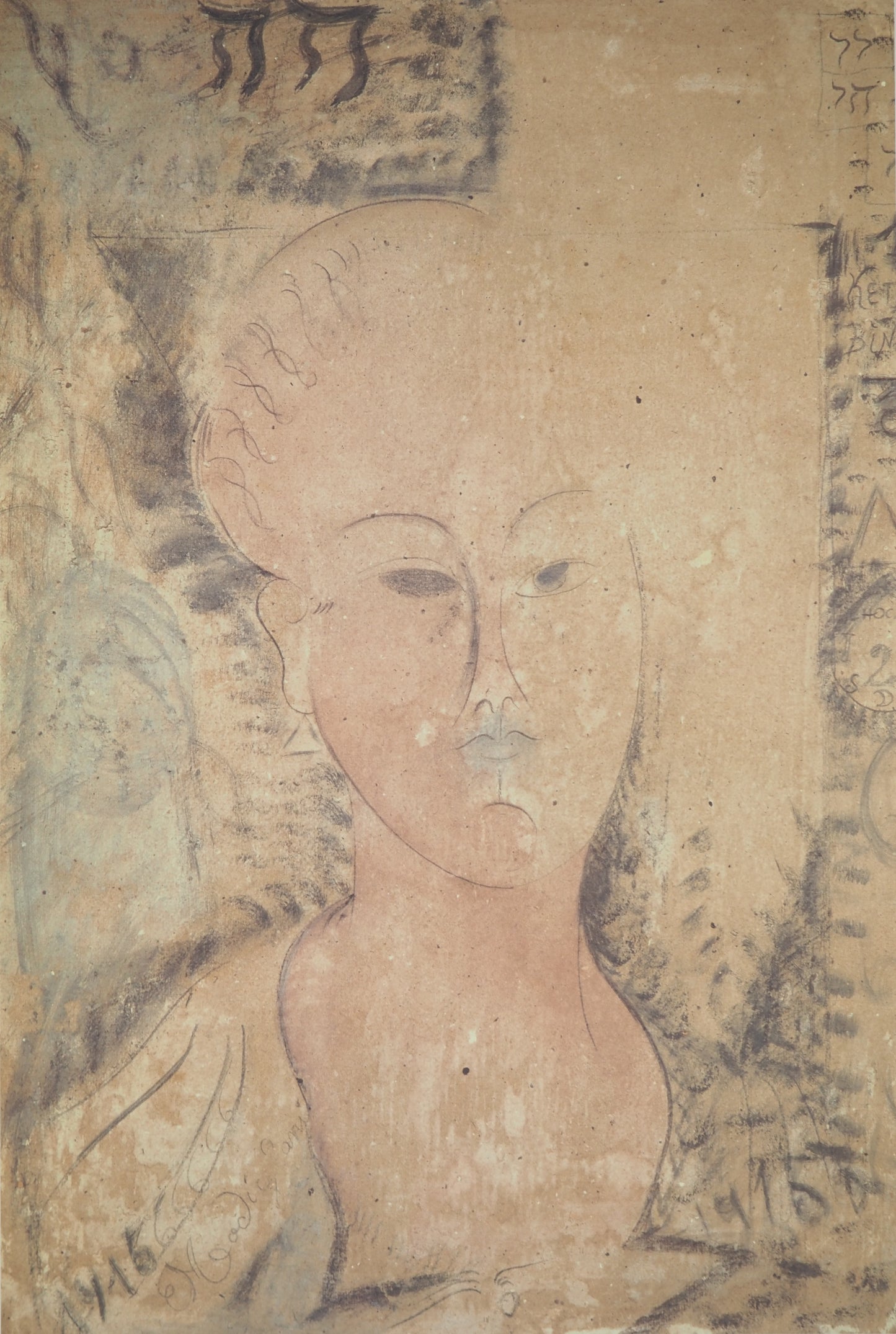 Amedeo MODIGLIANI : Portrait d'une bourgeoise - Lithographie signée