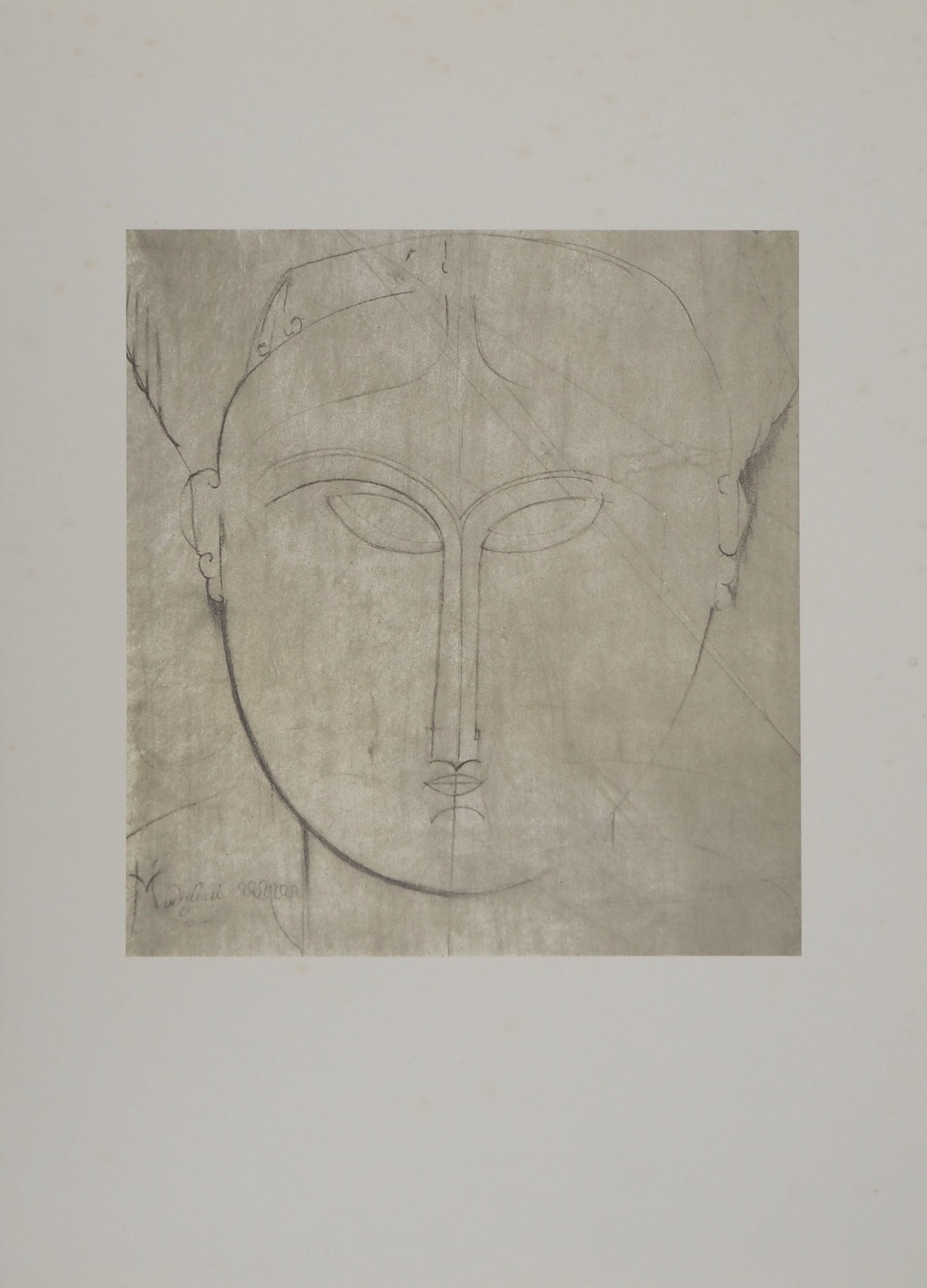 Amedeo MODIGLIANI : Tête de Cariatide - Lithographie signée