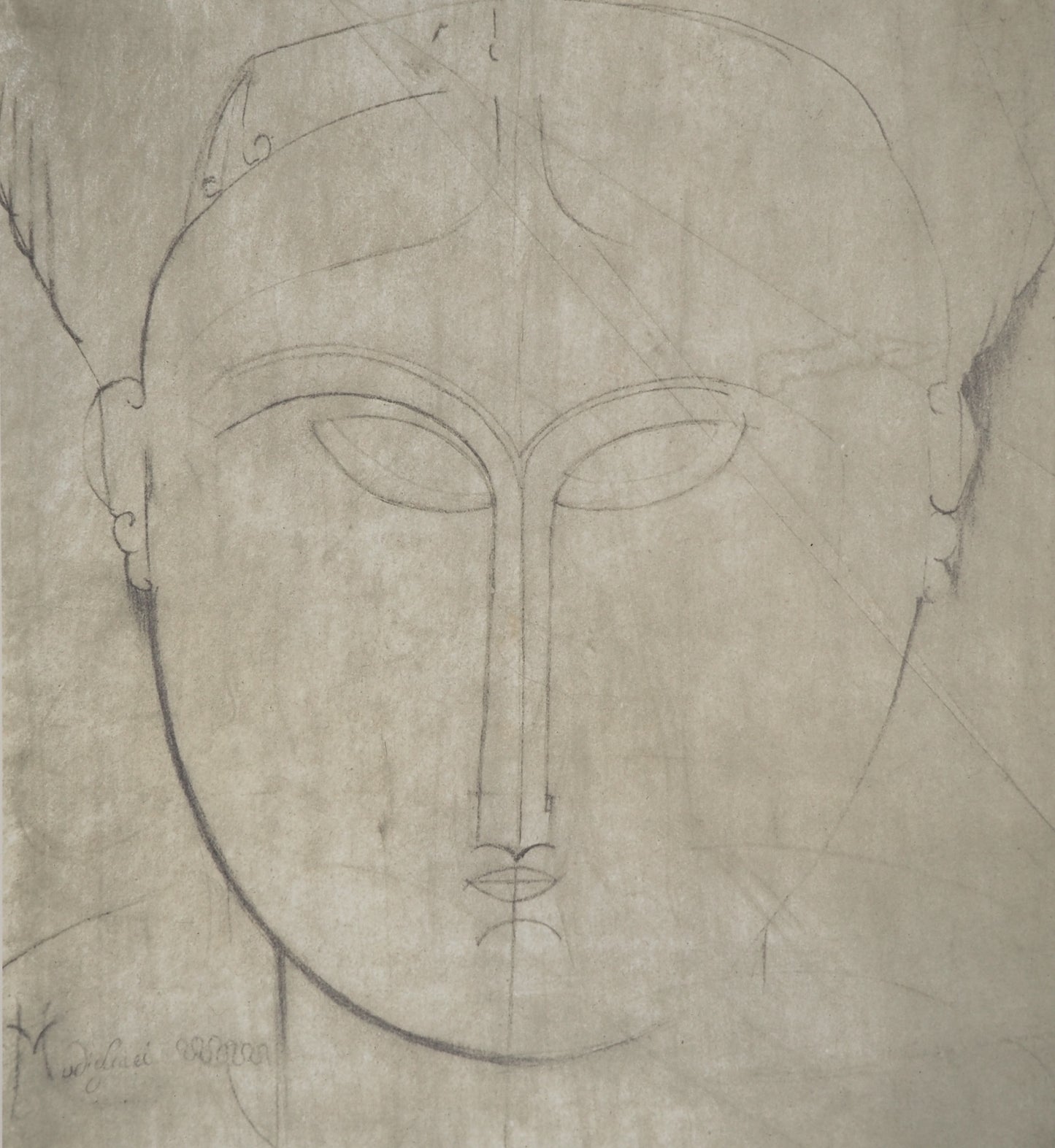 Amedeo MODIGLIANI : Tête de Cariatide - Lithographie signée