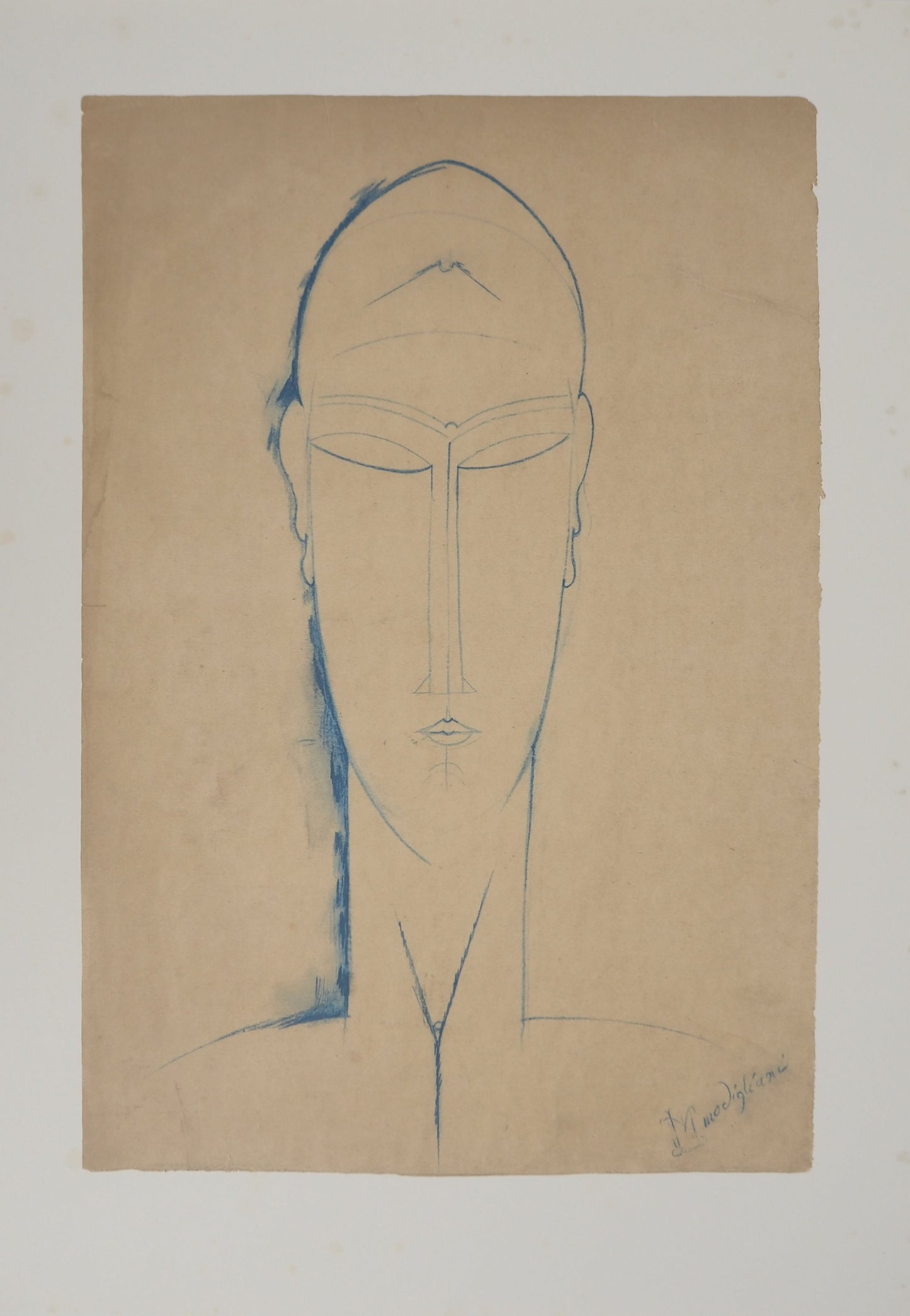 Amedeo MODIGLIANI : Tête de Cariatide - Lithographie signée