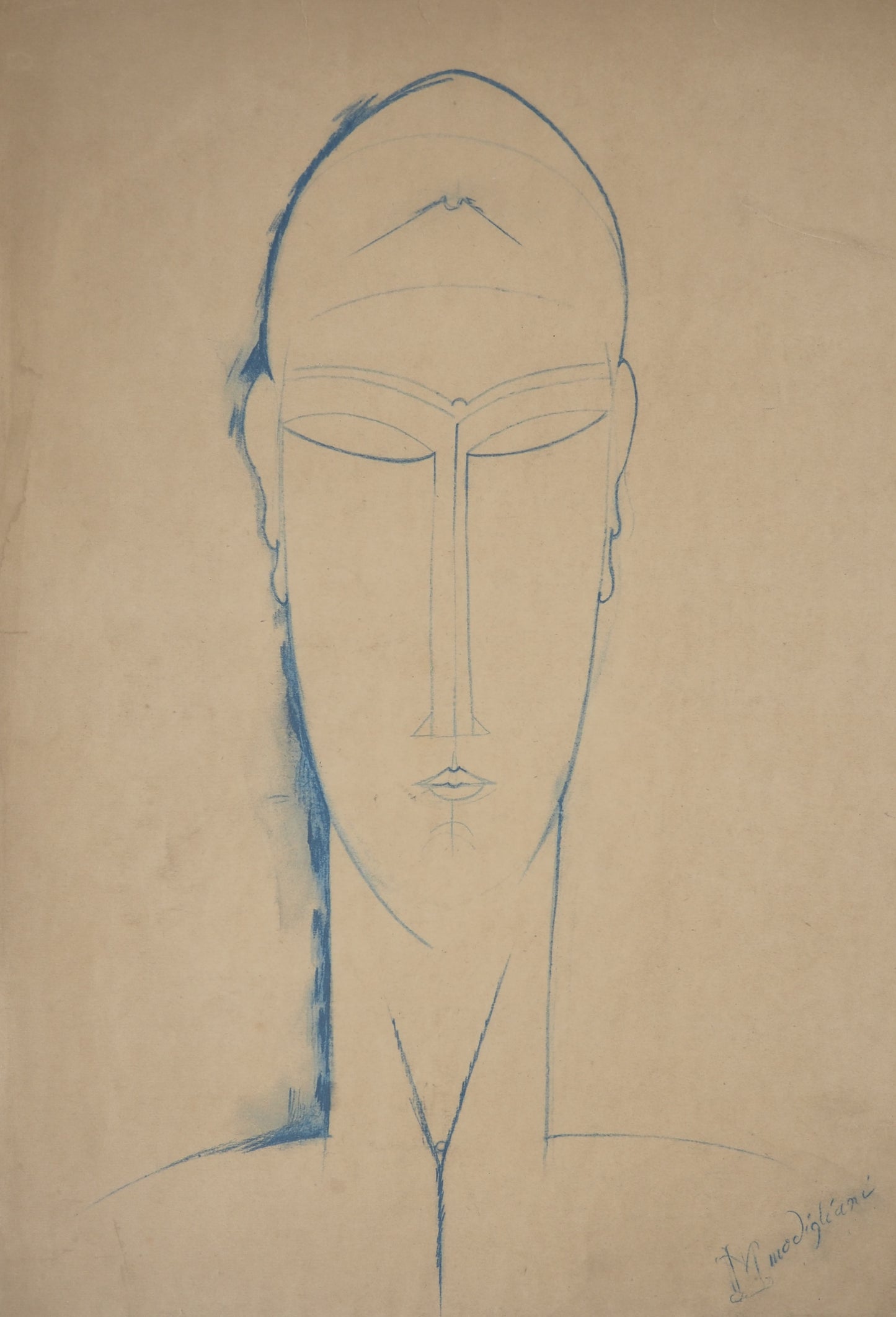 Amedeo MODIGLIANI : Tête de Cariatide - Lithographie signée