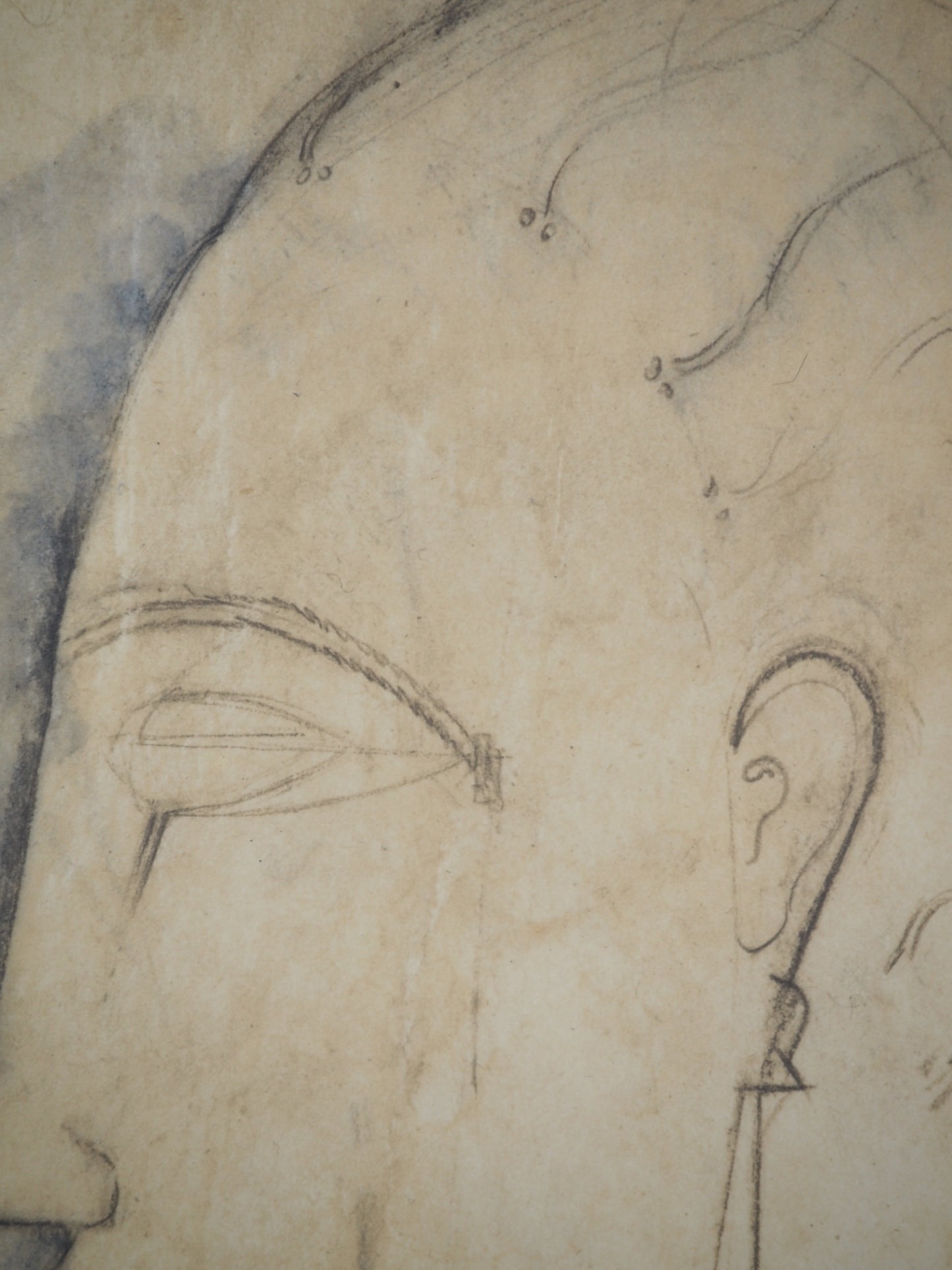 Amedeo MODIGLIANI : Cariatide de profil en bleu - Lithographie signée