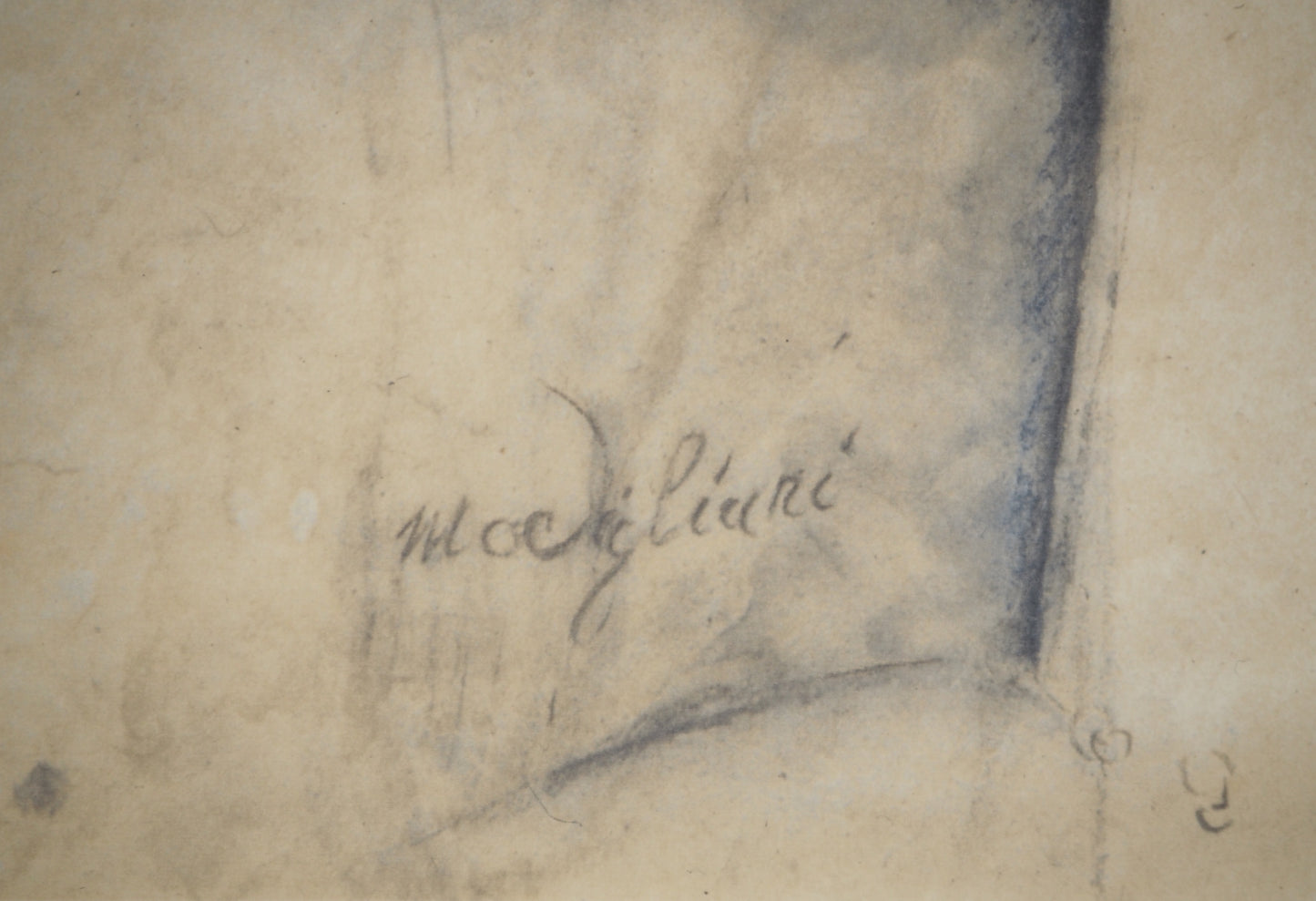 Amedeo MODIGLIANI : Cariatide de profil en bleu - Lithographie signée