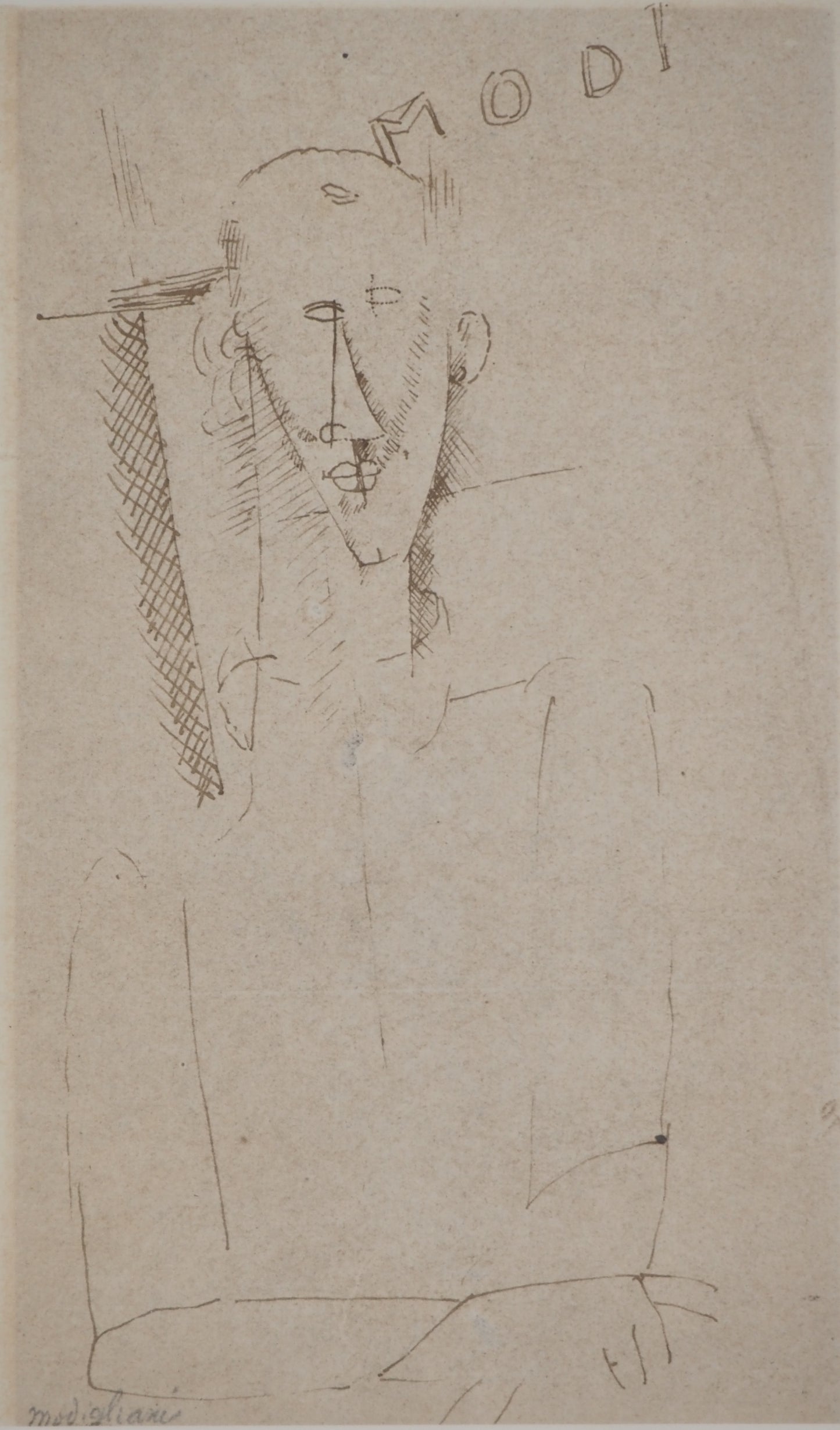Amedeo MODIGLIANI : Portrait de l'artiste - Lithographie signée