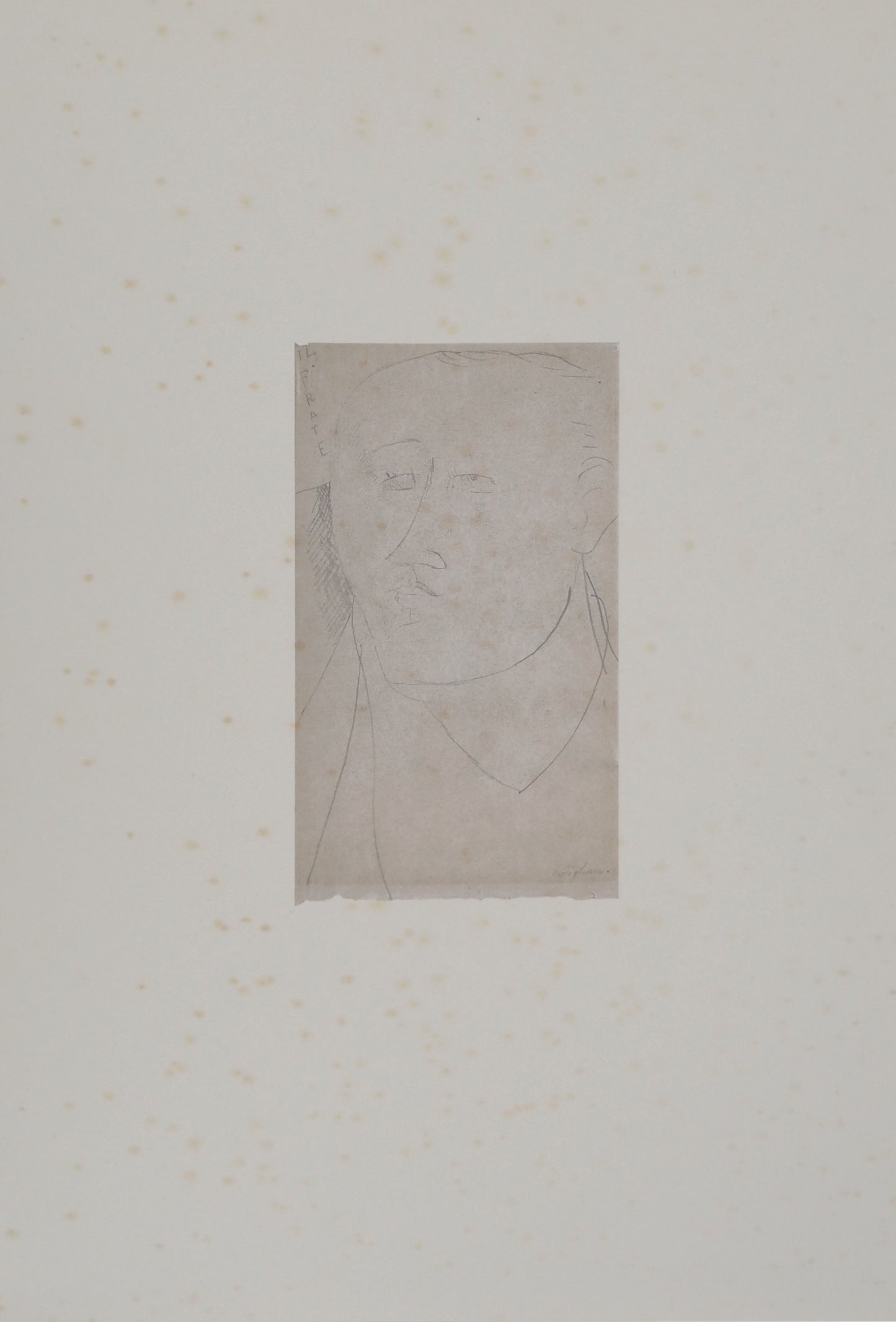 Amedeo MODIGLIANI : Portrait d'homme - Lithographie signée