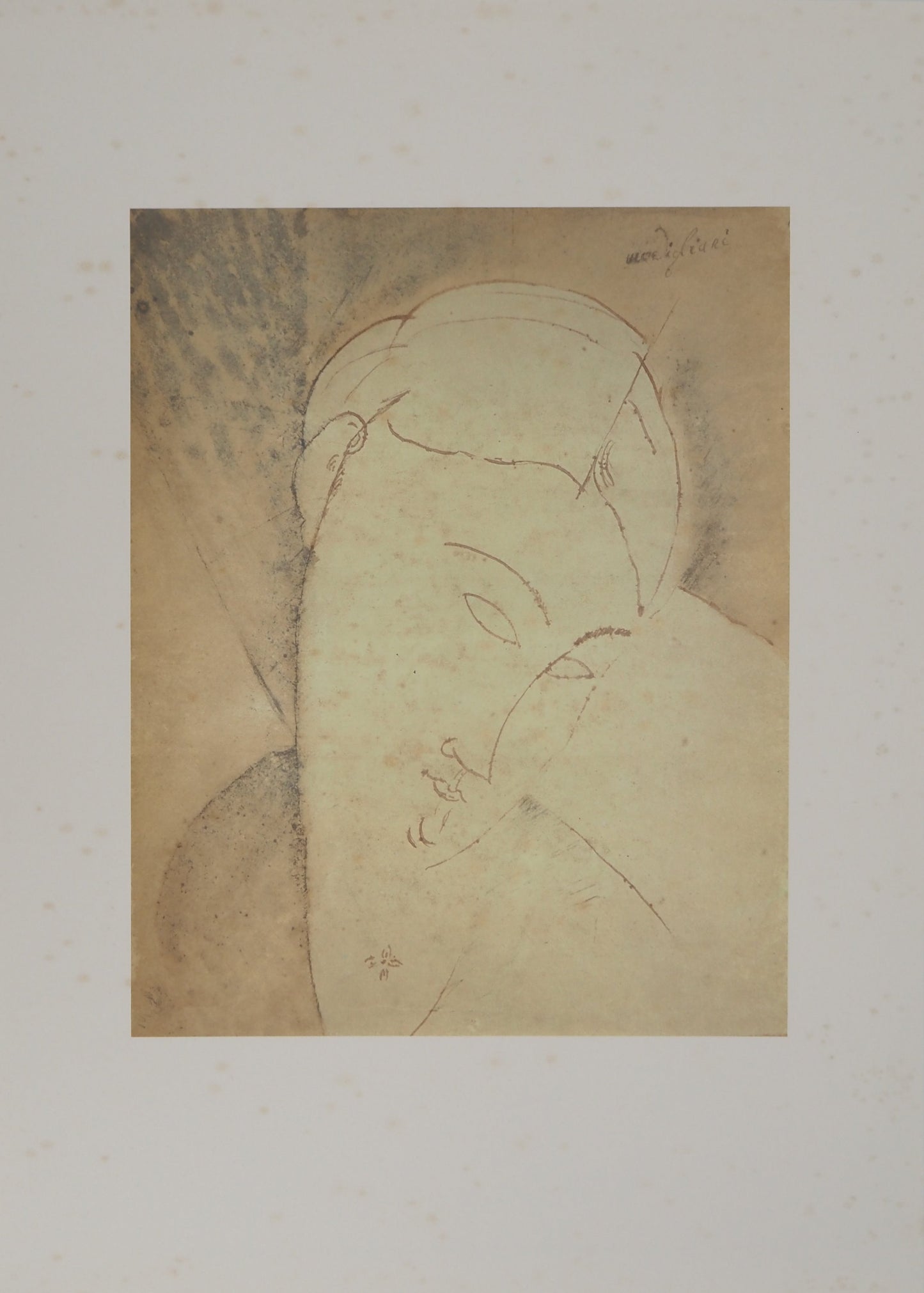 Amedeo MODIGLIANI : La jeune femme au chignon- Lithographie signée