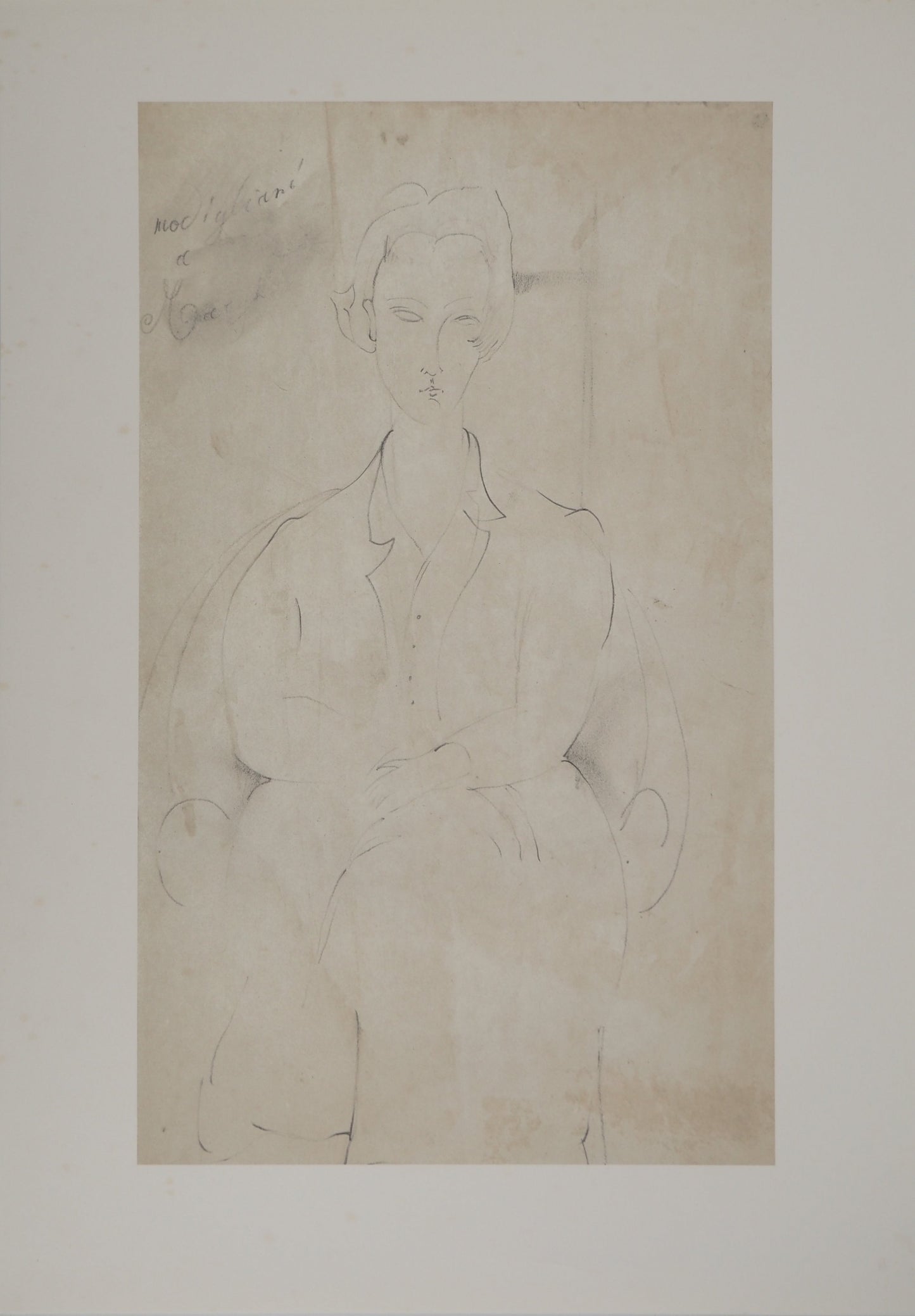 Amedeo MODIGLIANI : Femme en costume - Lithographie signée