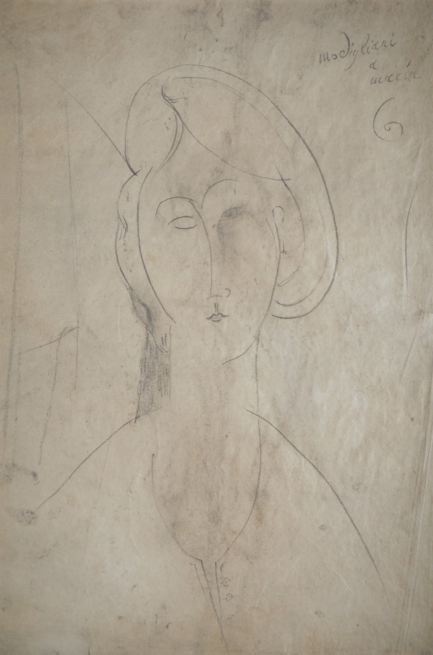 Amedeo MODIGLIANI : Portrait de femme (Jeanne) - Lithographie signée